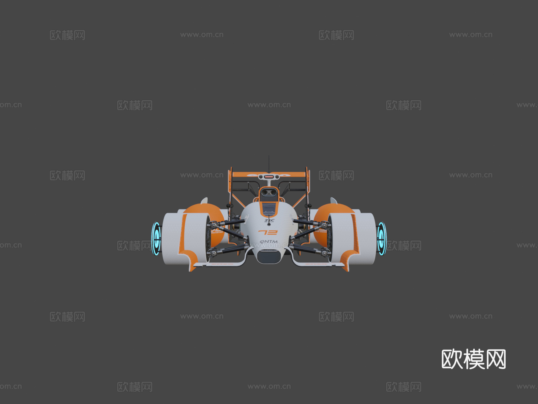 单座悬浮赛车3d模型下载（渲染图5）