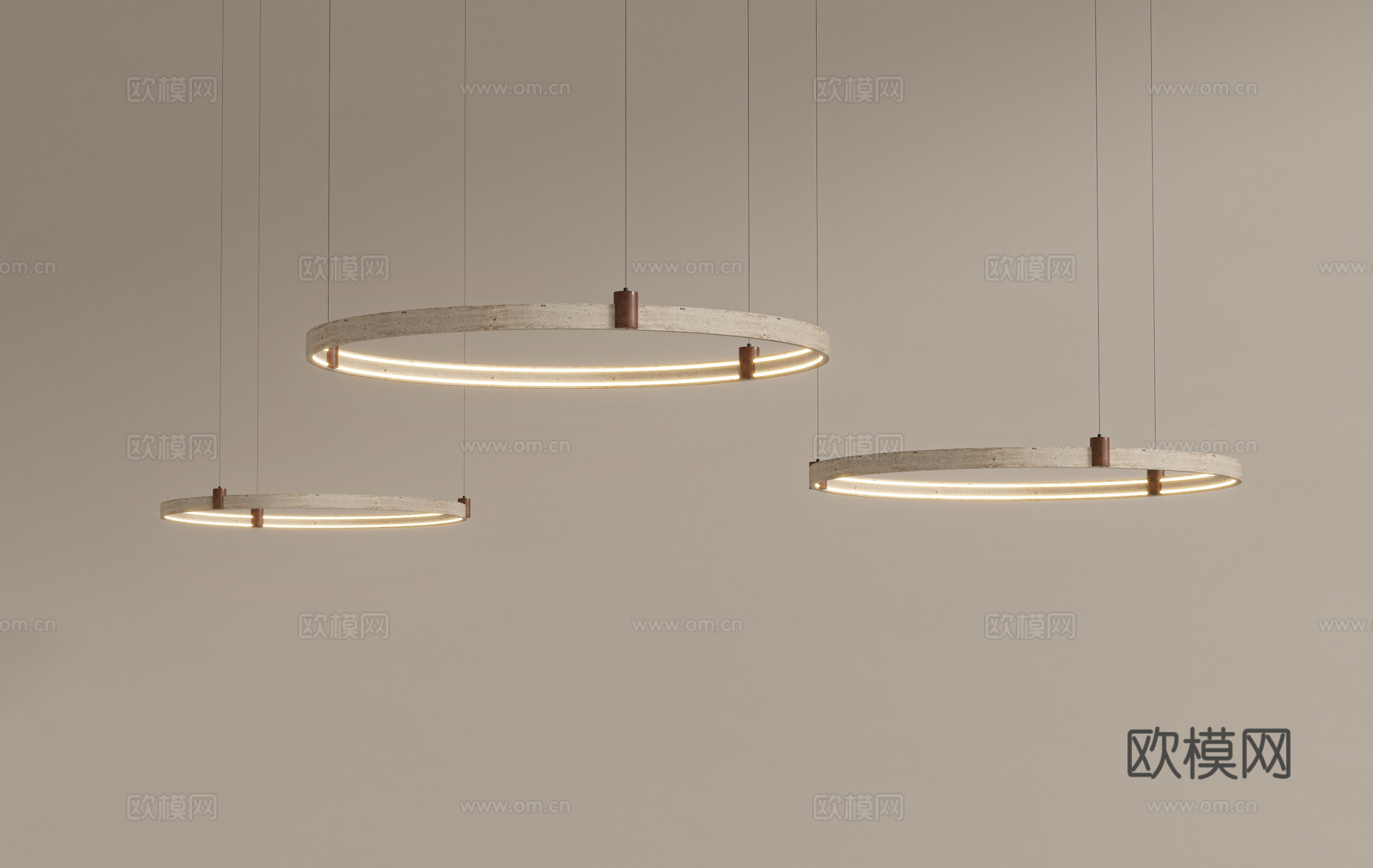 侘寂中古吊灯 客厅吊灯su模型