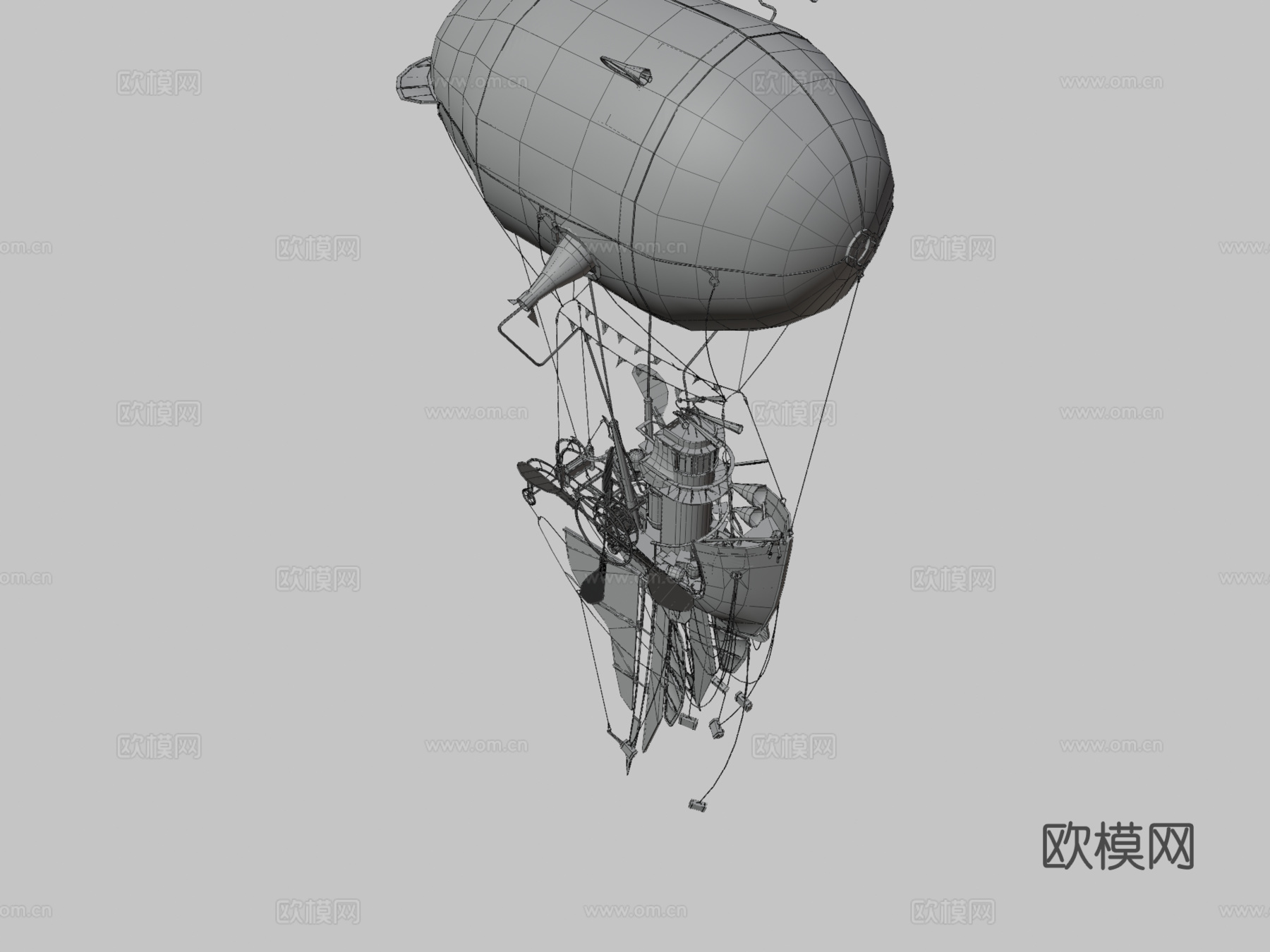 幻想飞艇3d模型下载（渲染图3）