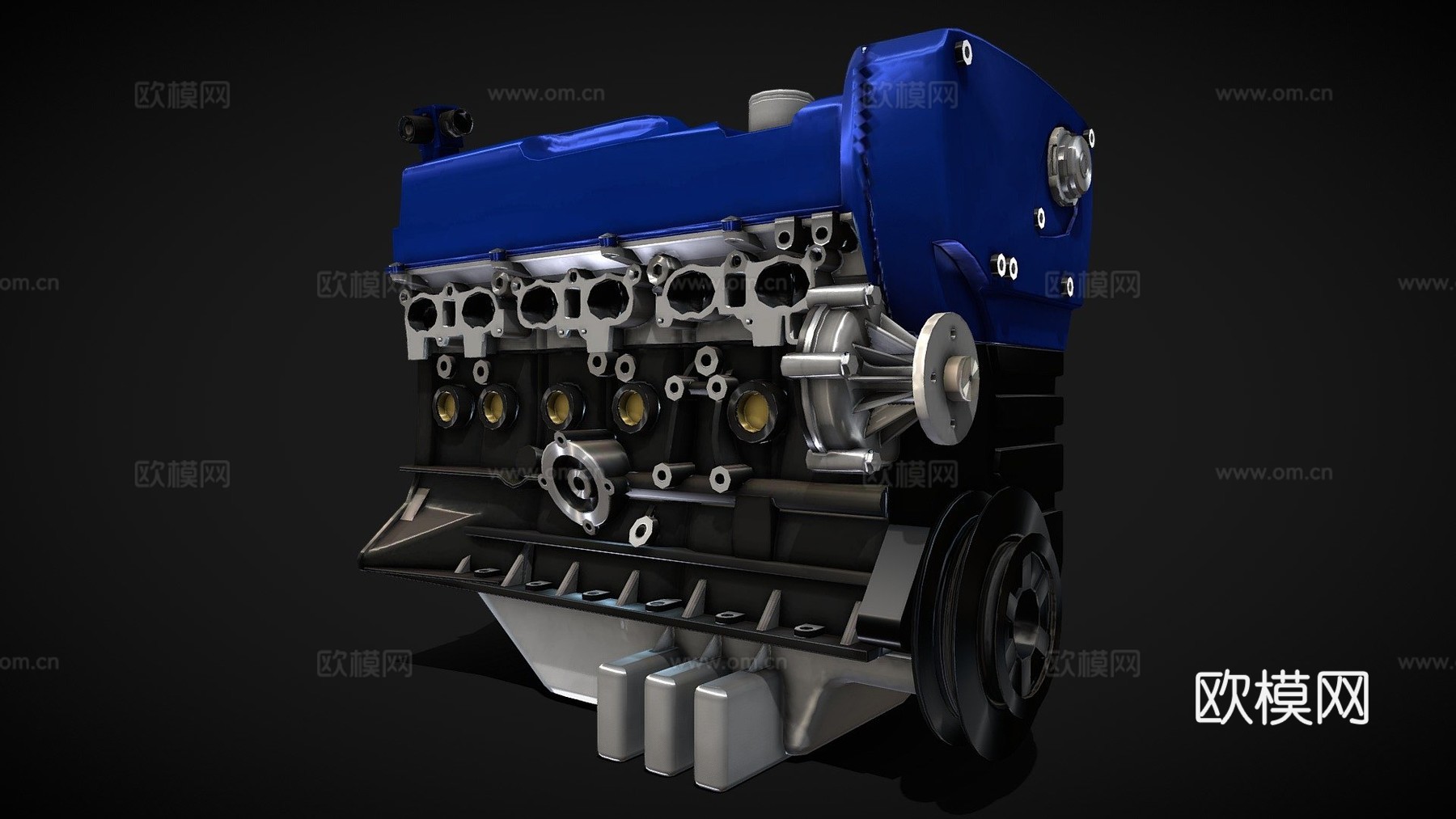 发动机RB26DETT3d模型下载（渲染图1）