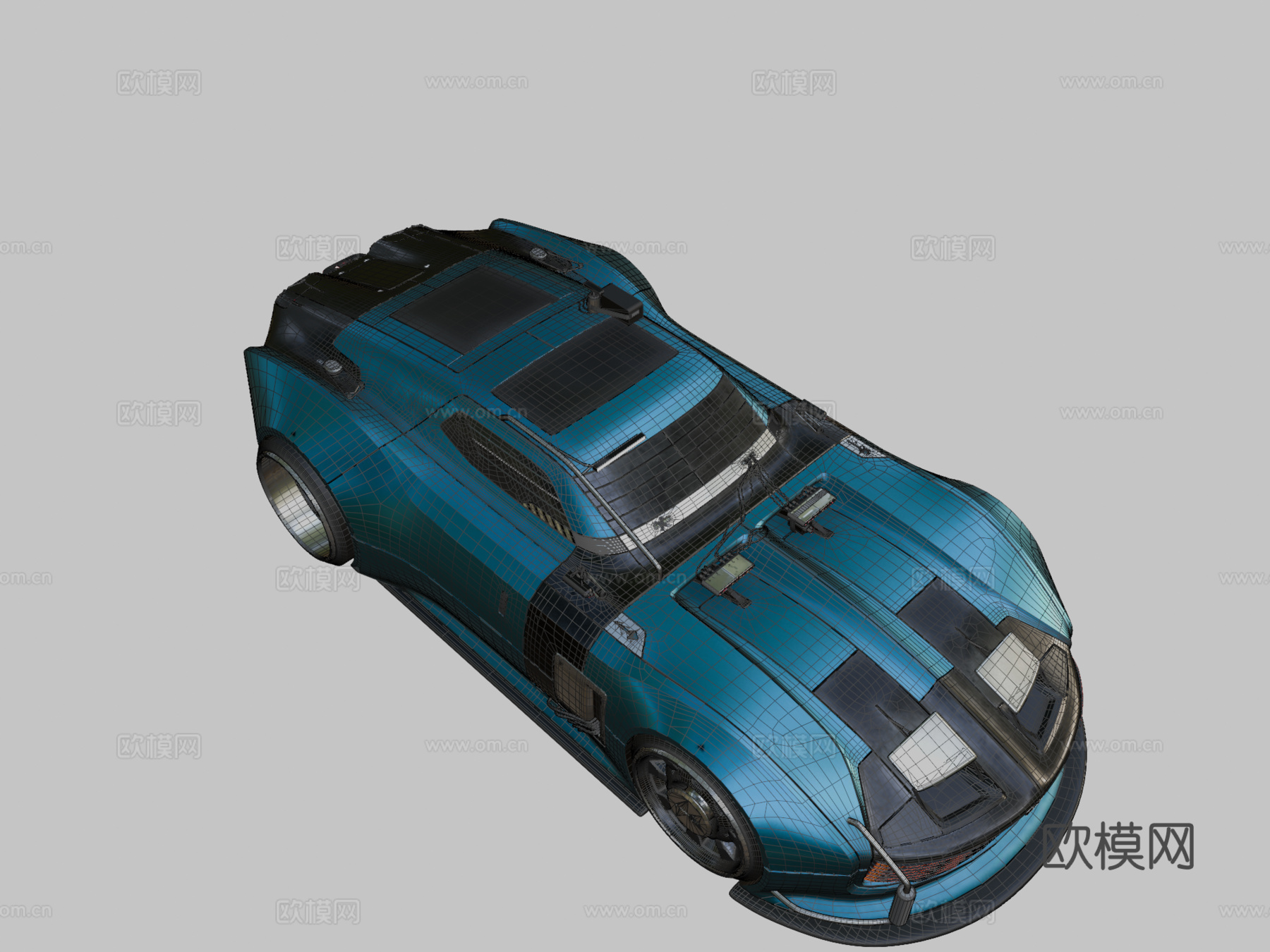 RAY - 复古未来网络汽车3d模型下载（渲染图2）