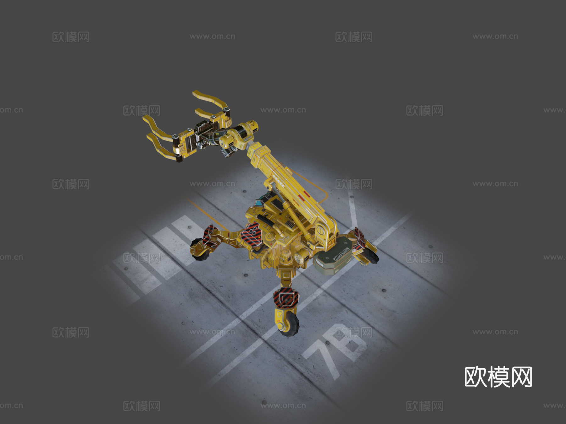 科幻起重机移动蜘蛛3d模型下载（渲染图7）