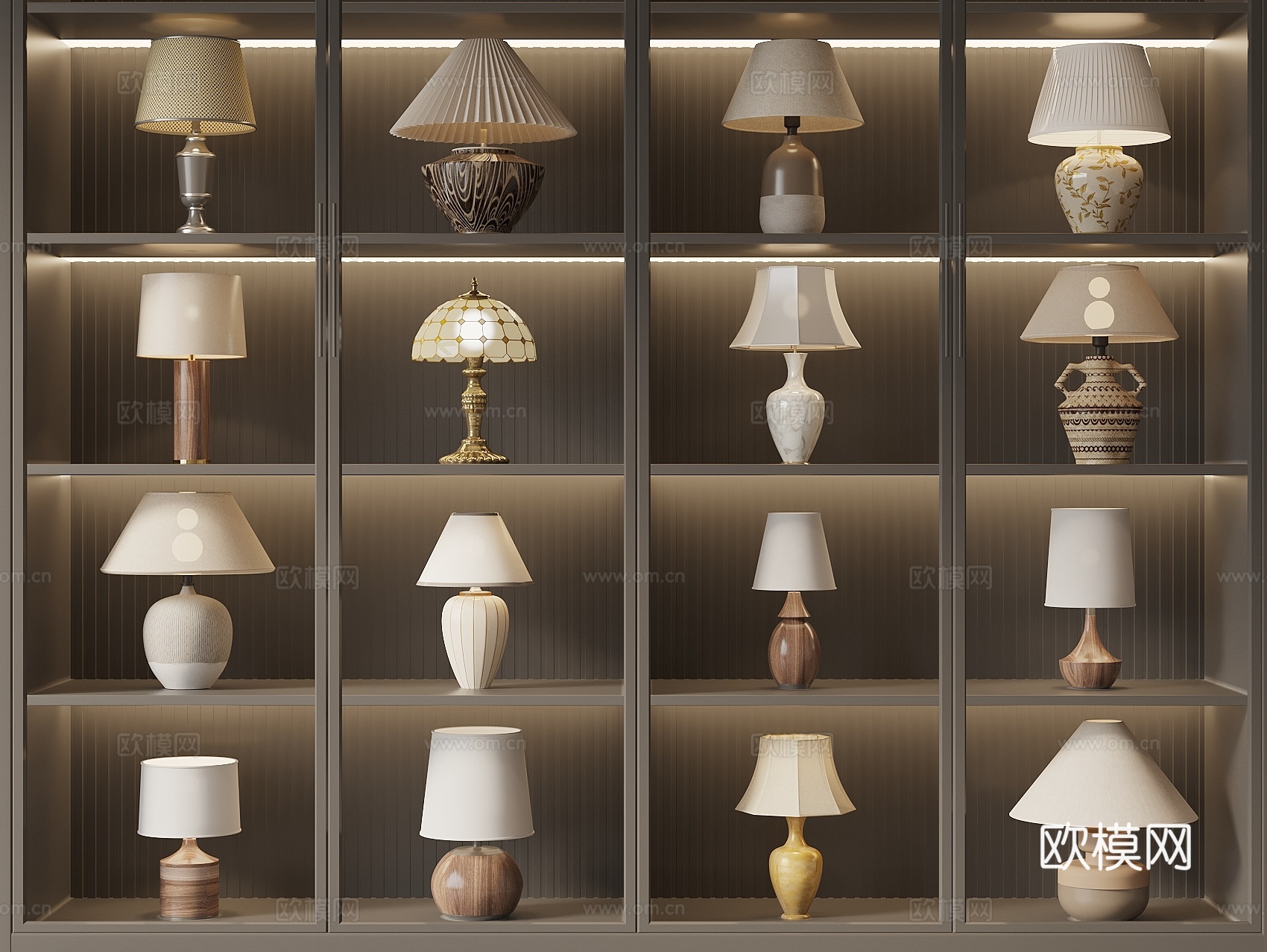 宋式新中风台灯 台灯组合 艺术台灯 异型台灯 蘑菇灯3d模型下载