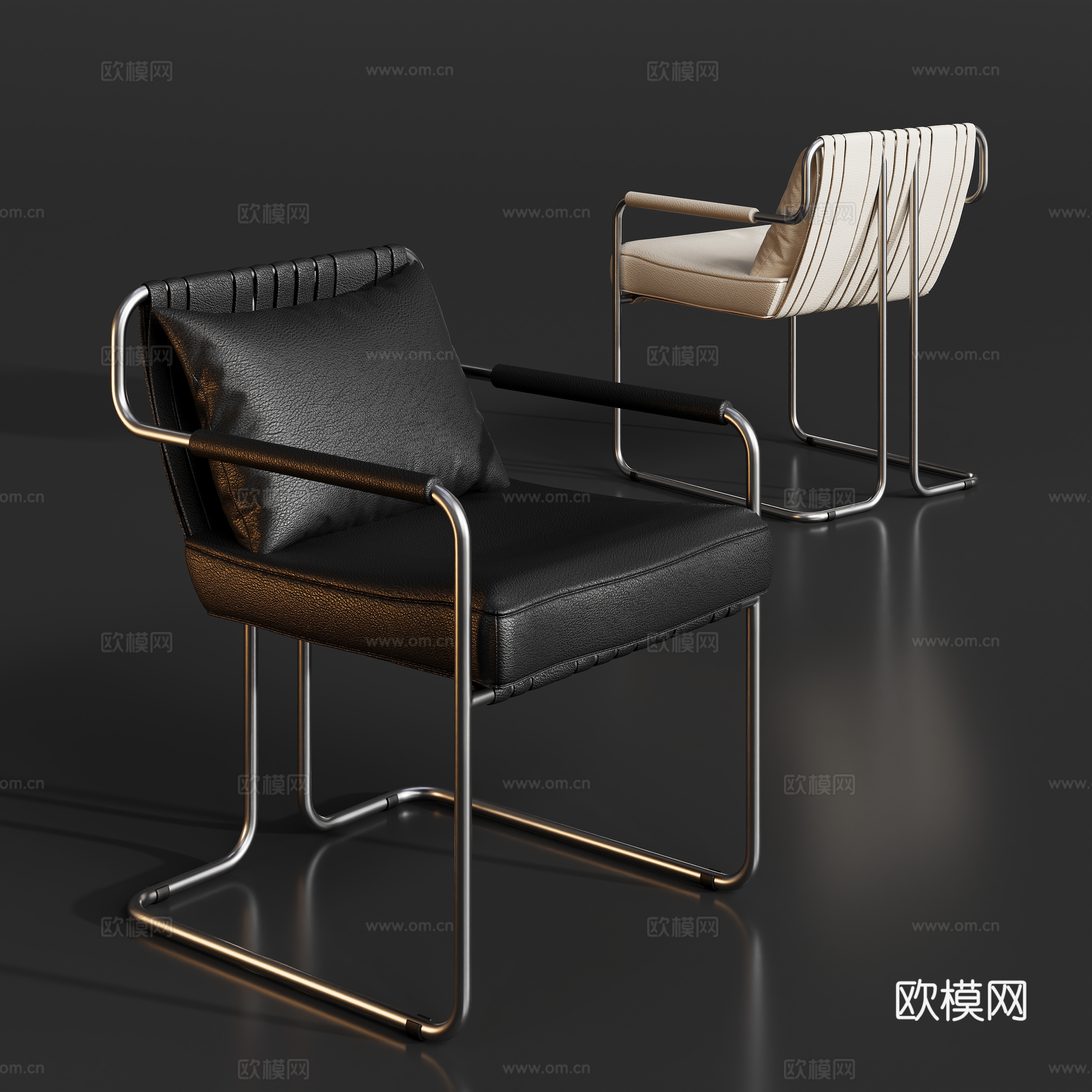 金属餐椅单椅su模型