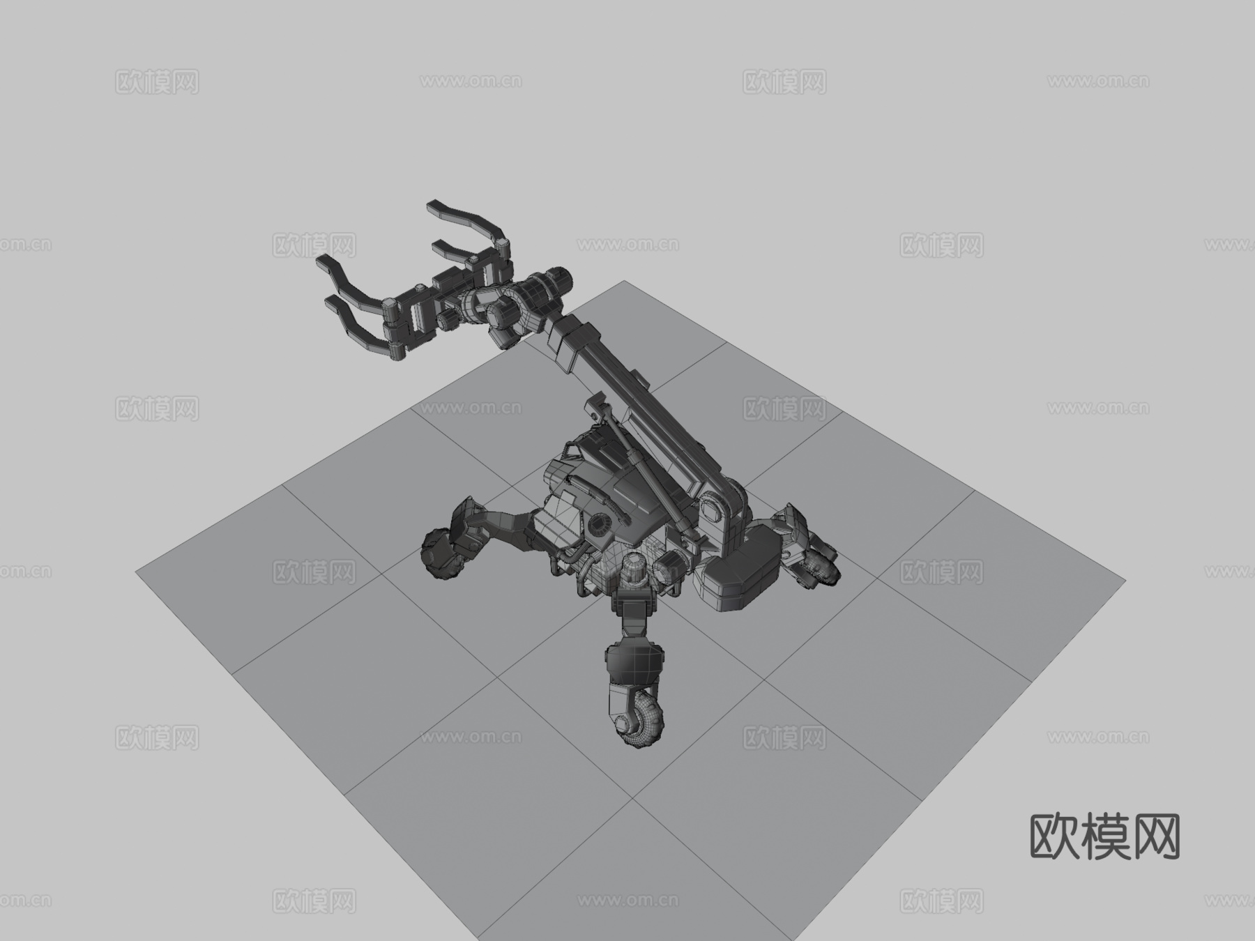 科幻起重机移动蜘蛛3d模型下载（渲染图3）