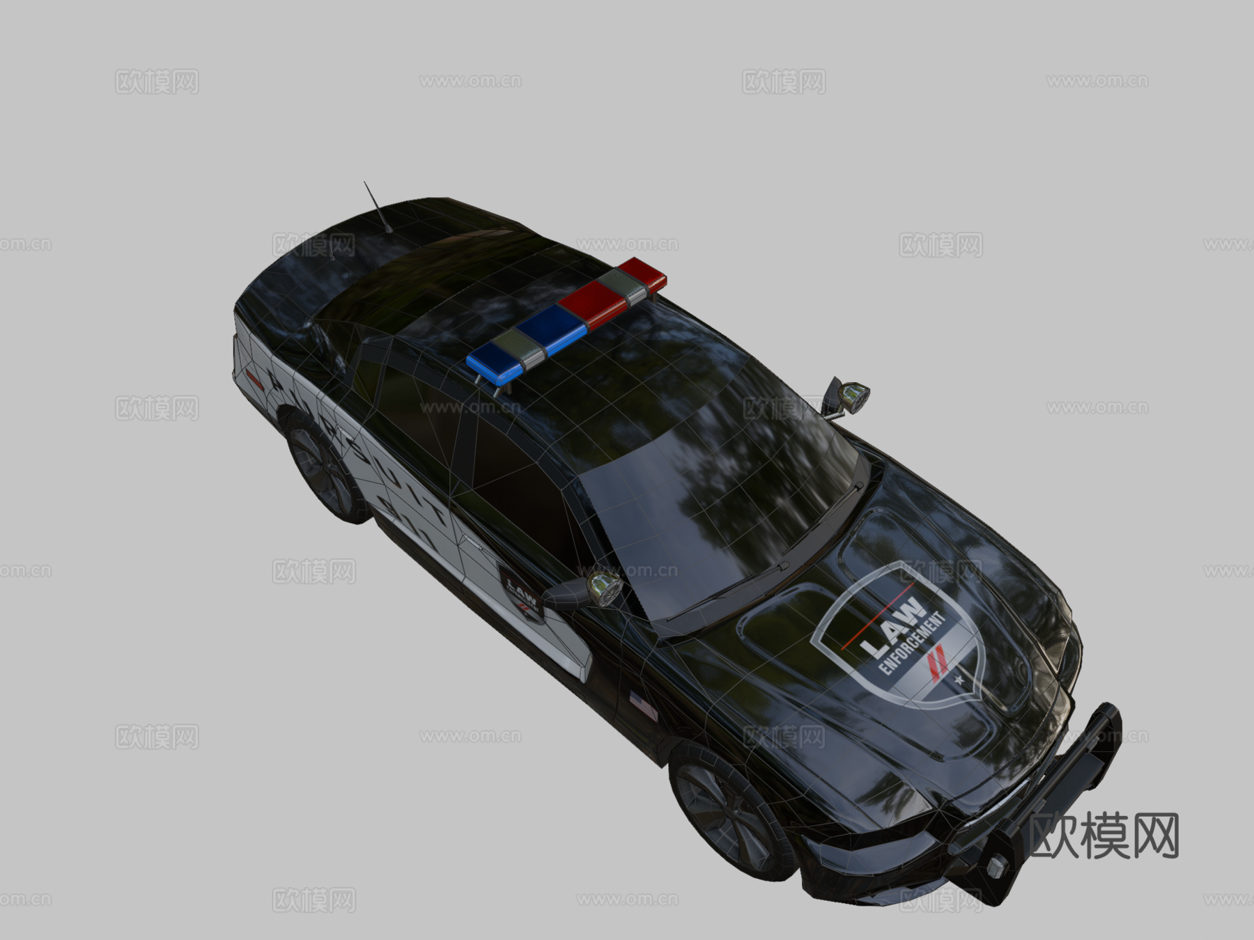 警车3d模型下载（渲染图2）