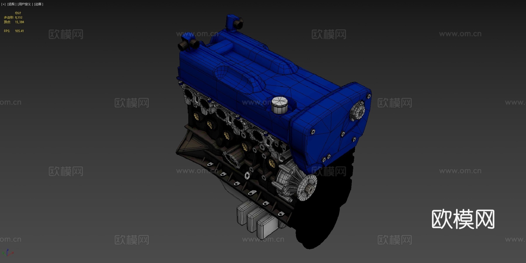 发动机RB26DETT3d模型下载（渲染图4）