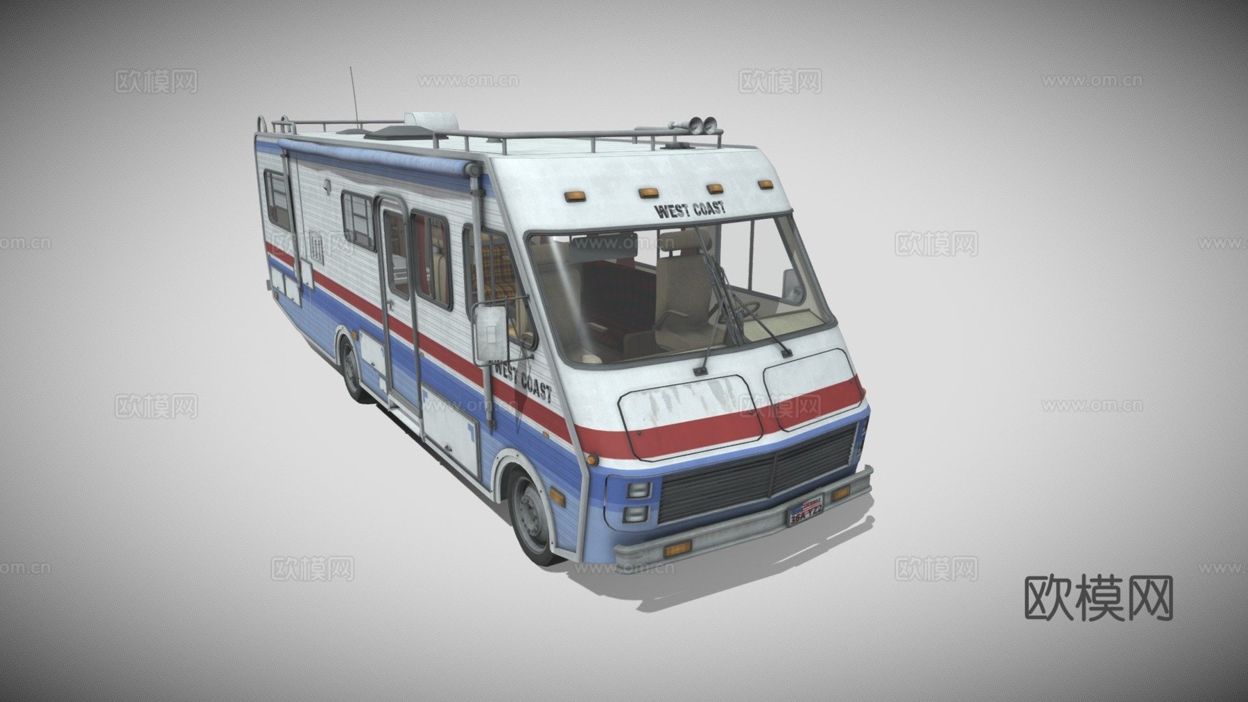 年代房车3d模型下载（渲染图1）