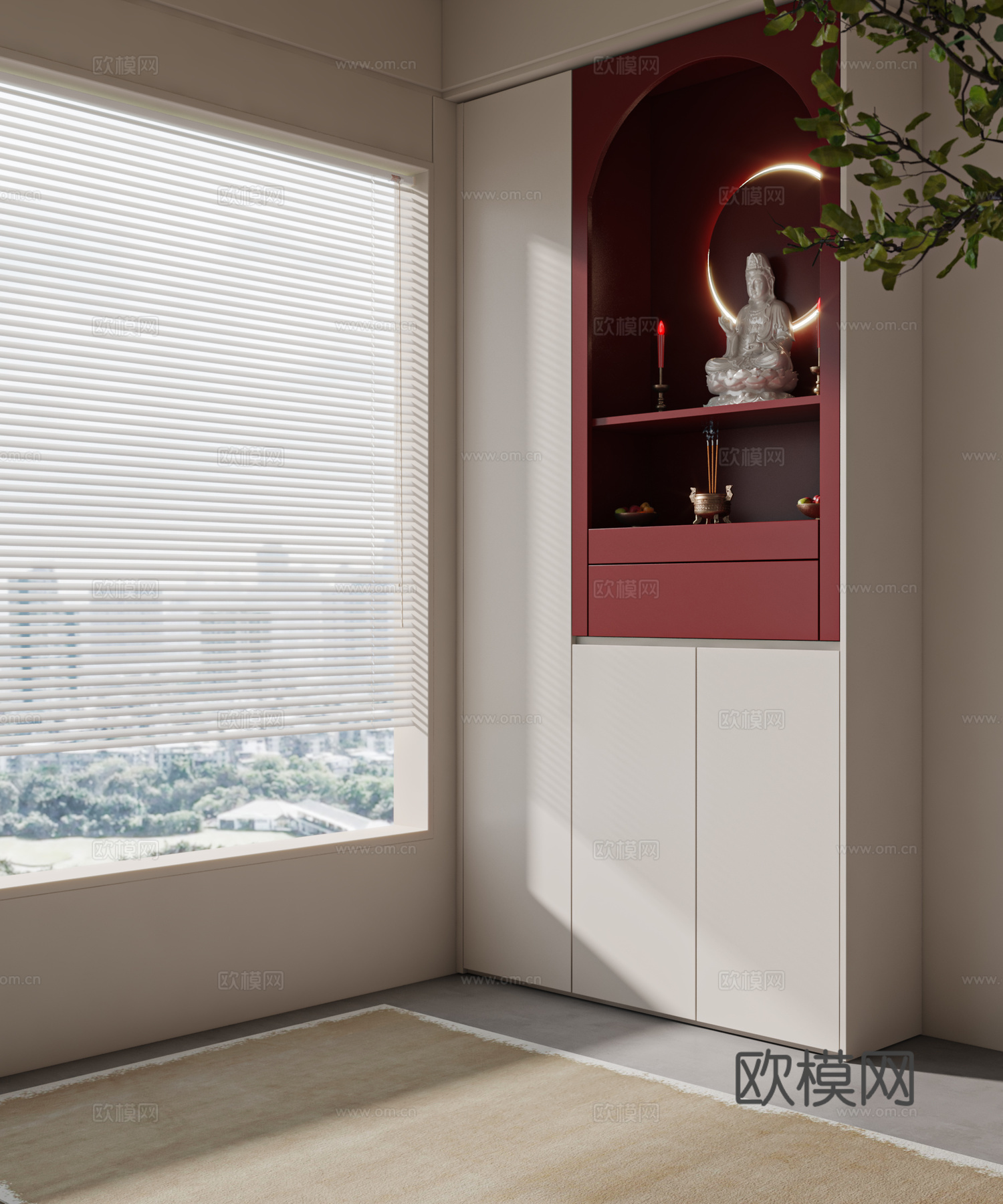 佛龛柜3d模型下载