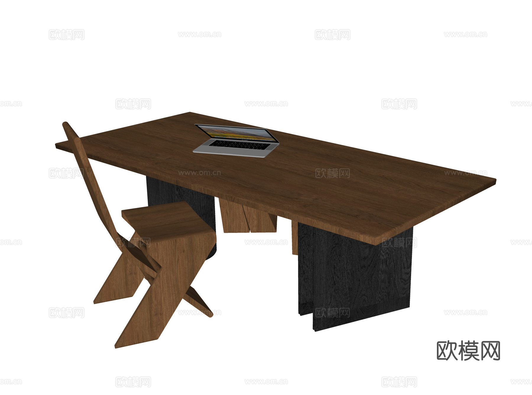 现代书桌椅su模型