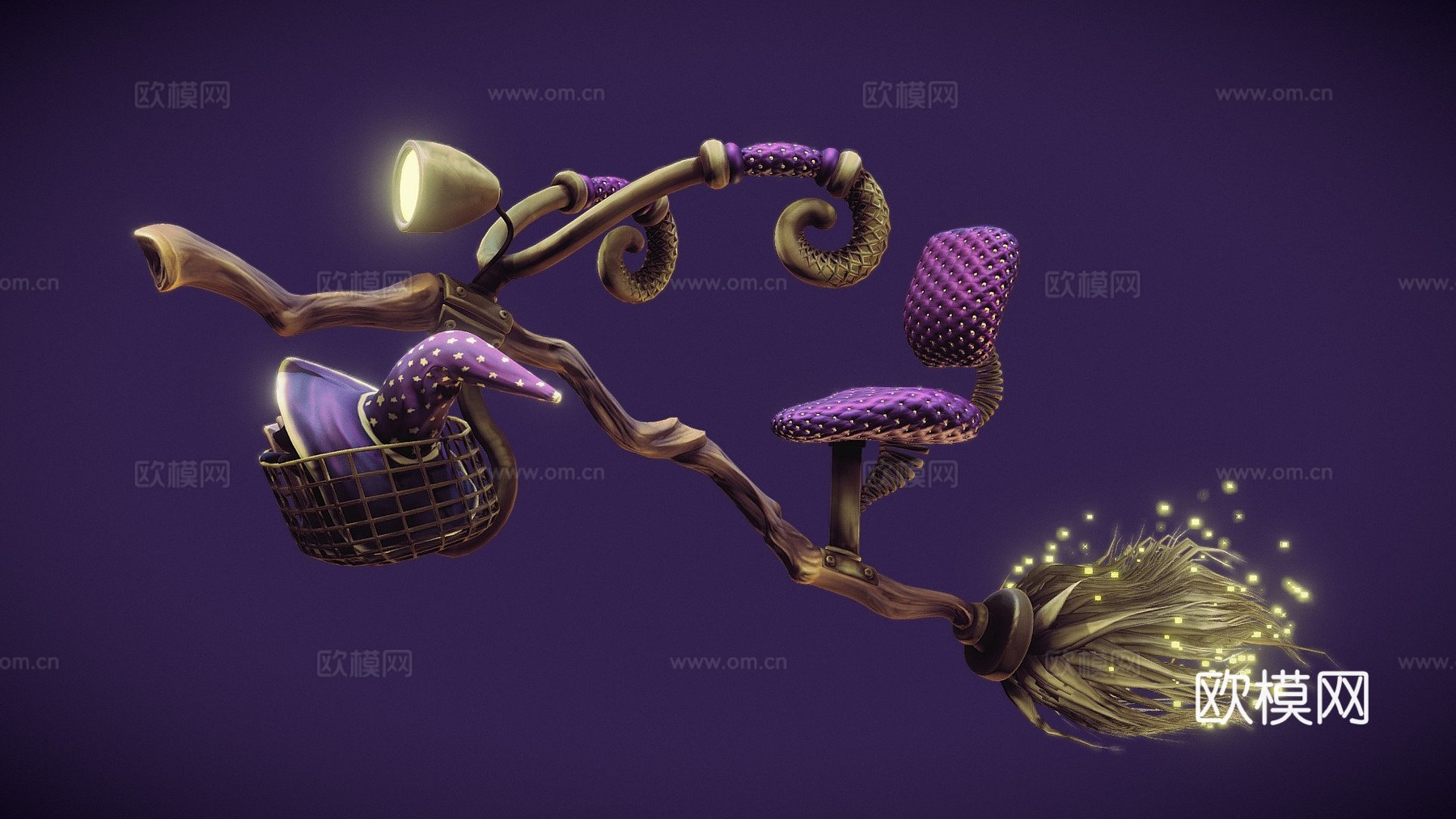 旅行者的扫帚3d模型下载（渲染图1）