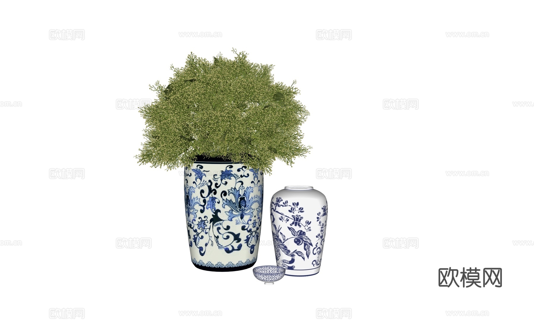 花瓶花卉植物盆栽su模型