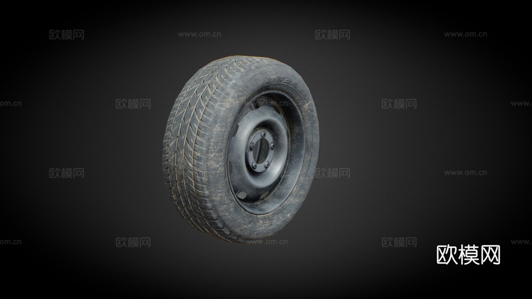 旧脏轮胎3d模型下载（渲染图1）