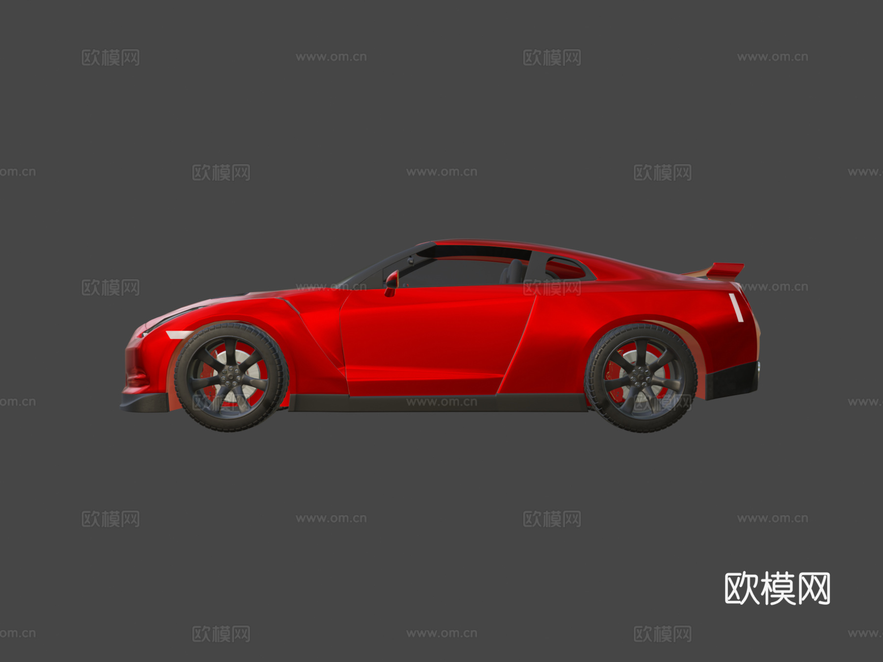 日产GT-R 2008款红色版3d模型下载（渲染图6）