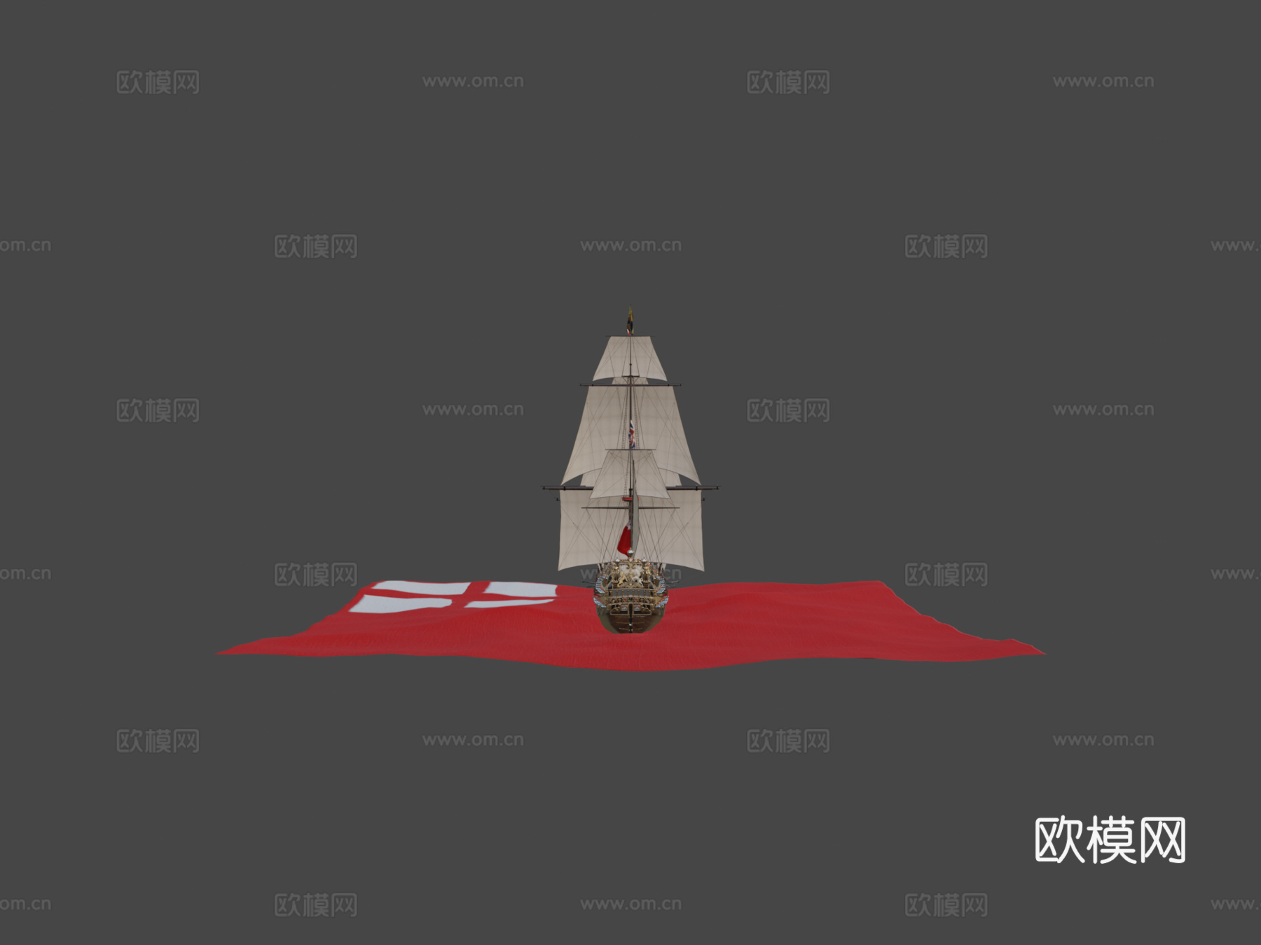 英国皇家海军决心号3d模型下载（渲染图5）