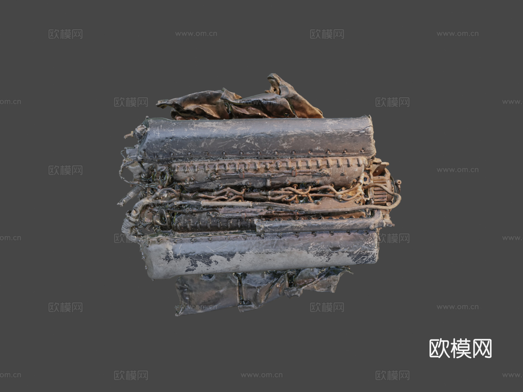 梅林发动机3d模型下载（渲染图7）