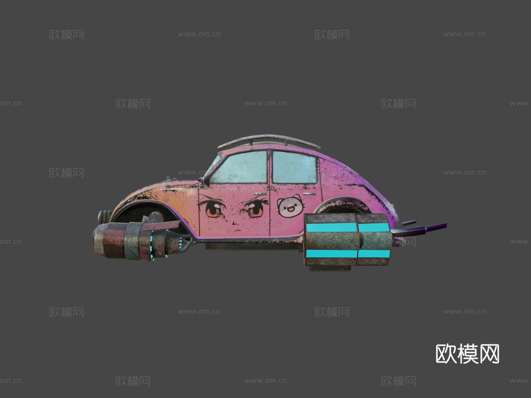 飞行复古汽车3d模型下载（渲染图6）