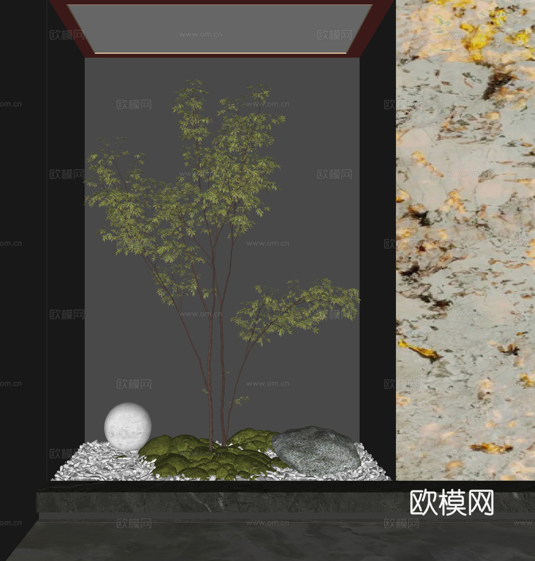 现代室内景观造景su模型