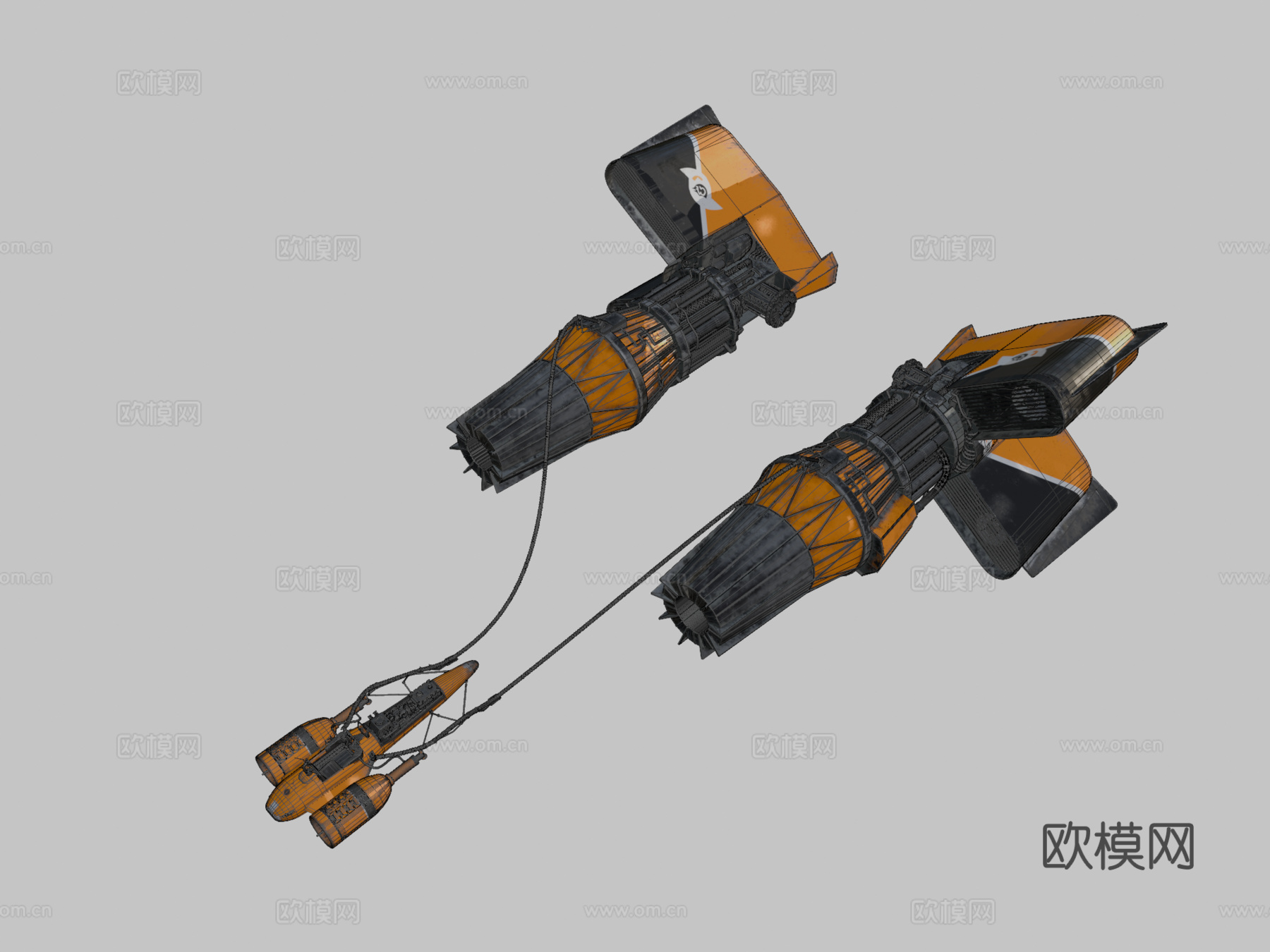 塞布巴飞梭赛车星球大战3d模型下载（渲染图2）
