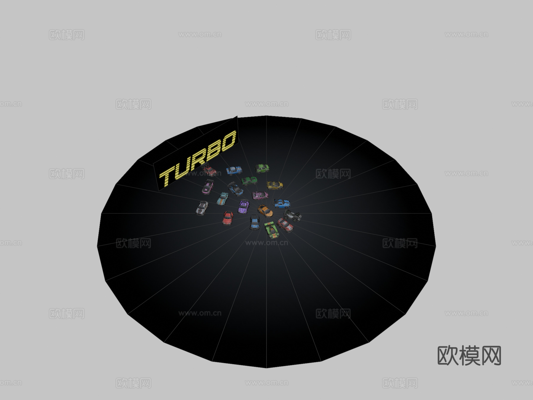 涡轮-卡通赛车3d模型下载（渲染图2）