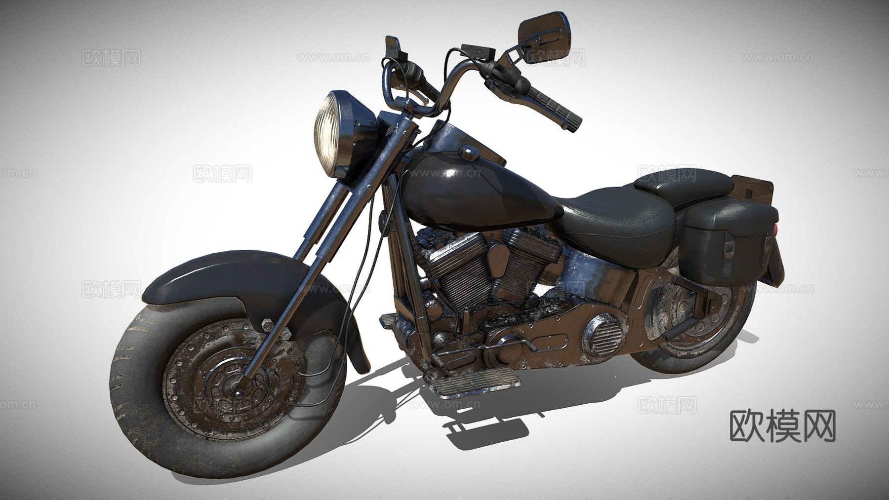哈雷戴维森1990肥仔3d模型下载（渲染图1）