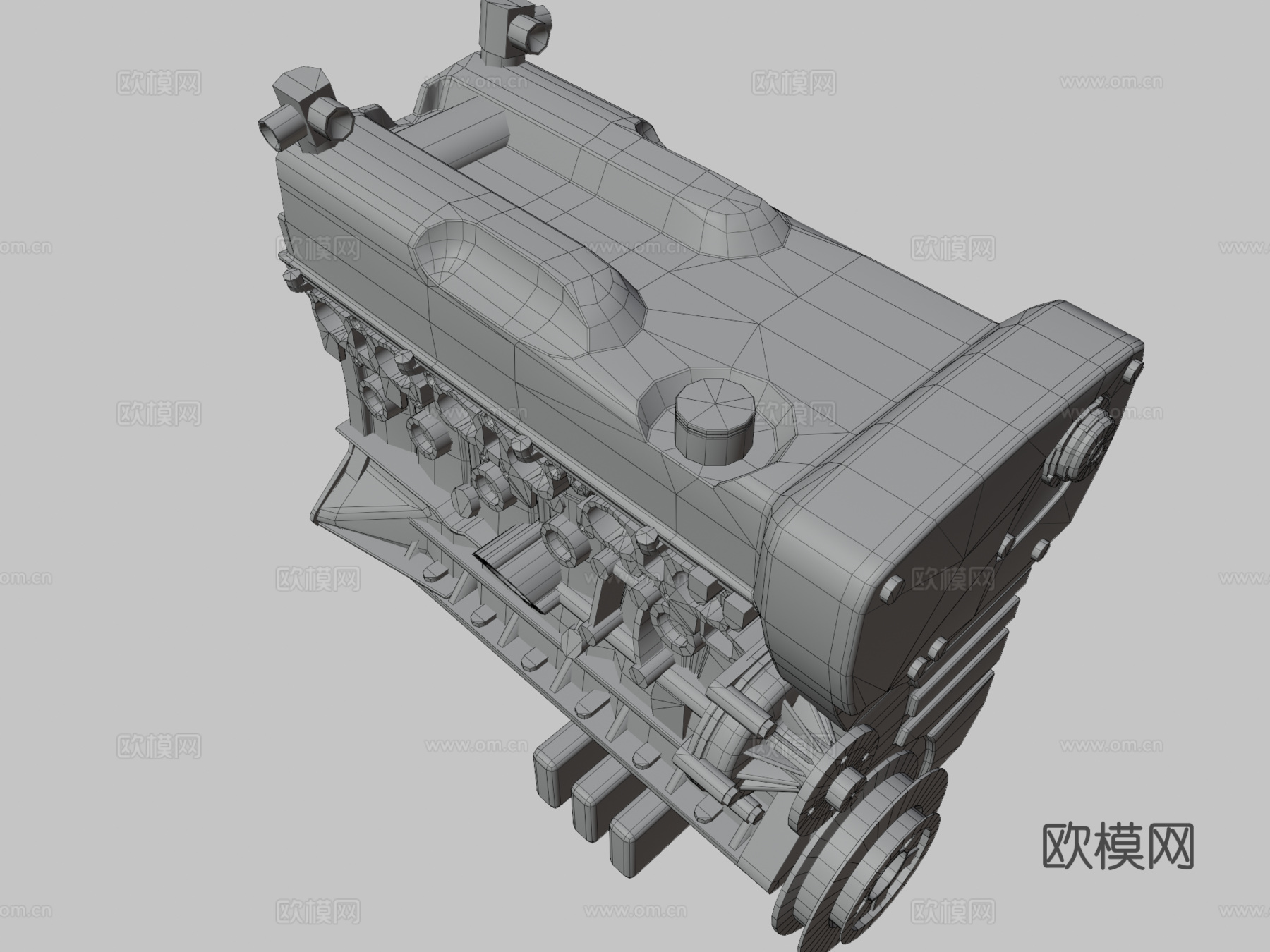 发动机RB26DETT3d模型下载（渲染图3）