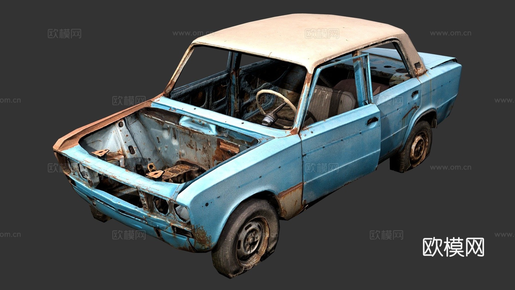 Vaz 2106重拓扑3d模型下载（渲染图1）