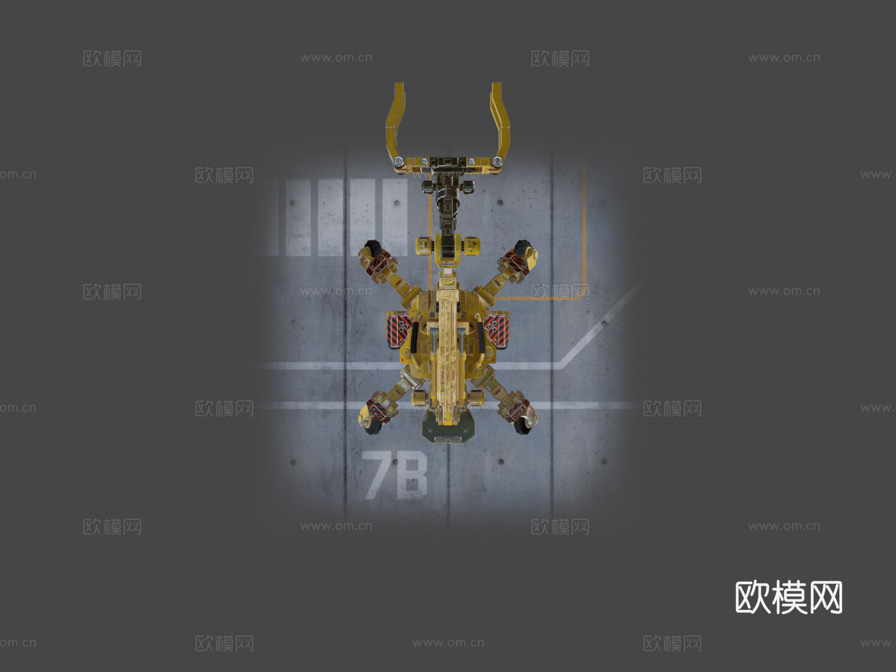 科幻起重机移动蜘蛛3d模型下载（渲染图8）