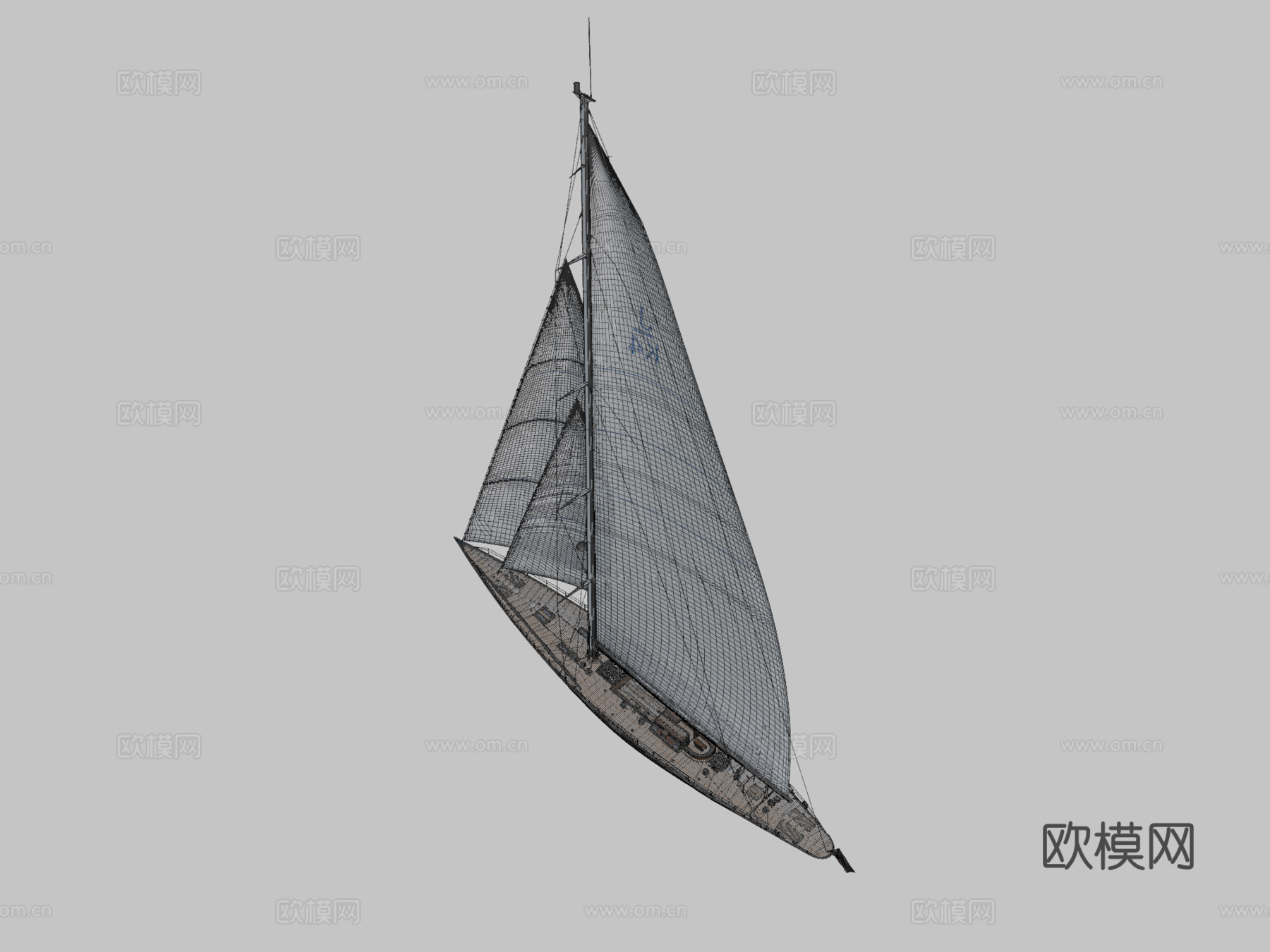 J级游艇奋进号JK43d模型下载（渲染图2）