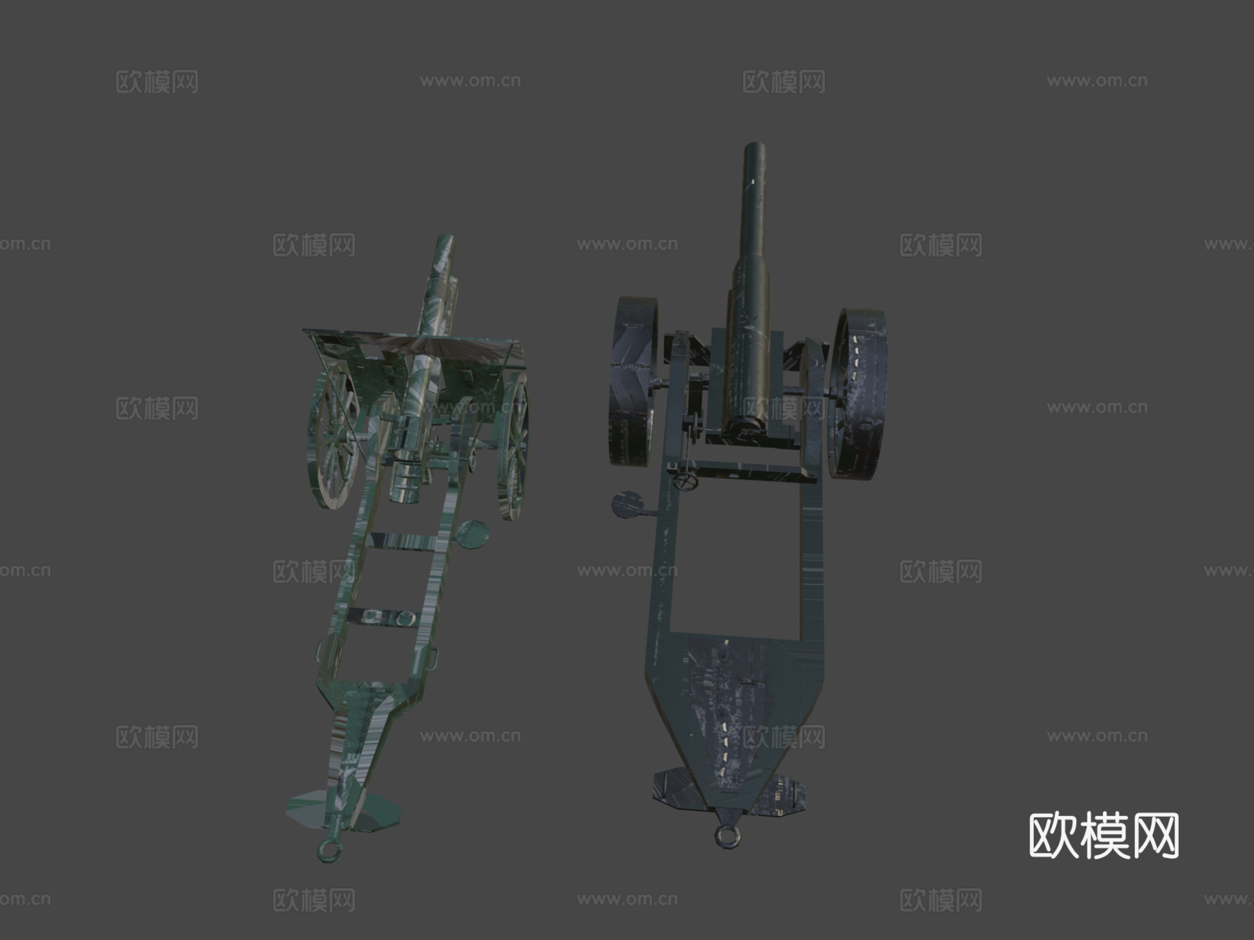 第一次世界大战火炮3d模型下载（渲染图8）