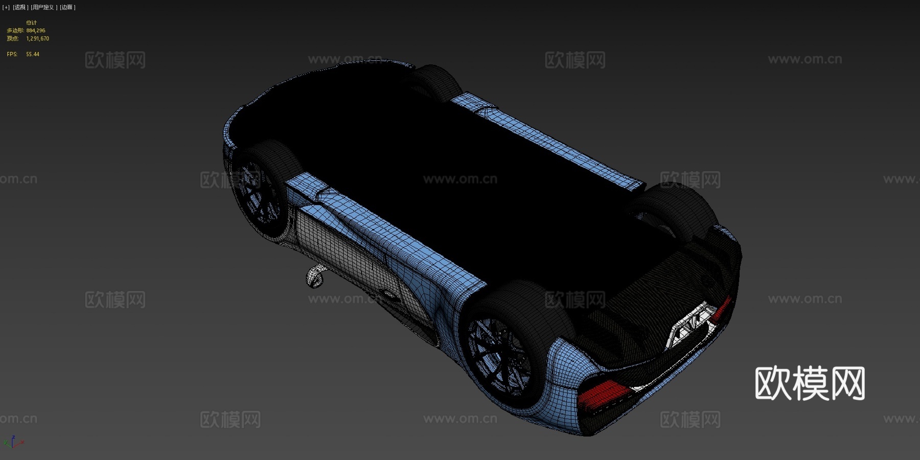布加迪Chiron 2020款3d模型下载（渲染图4）