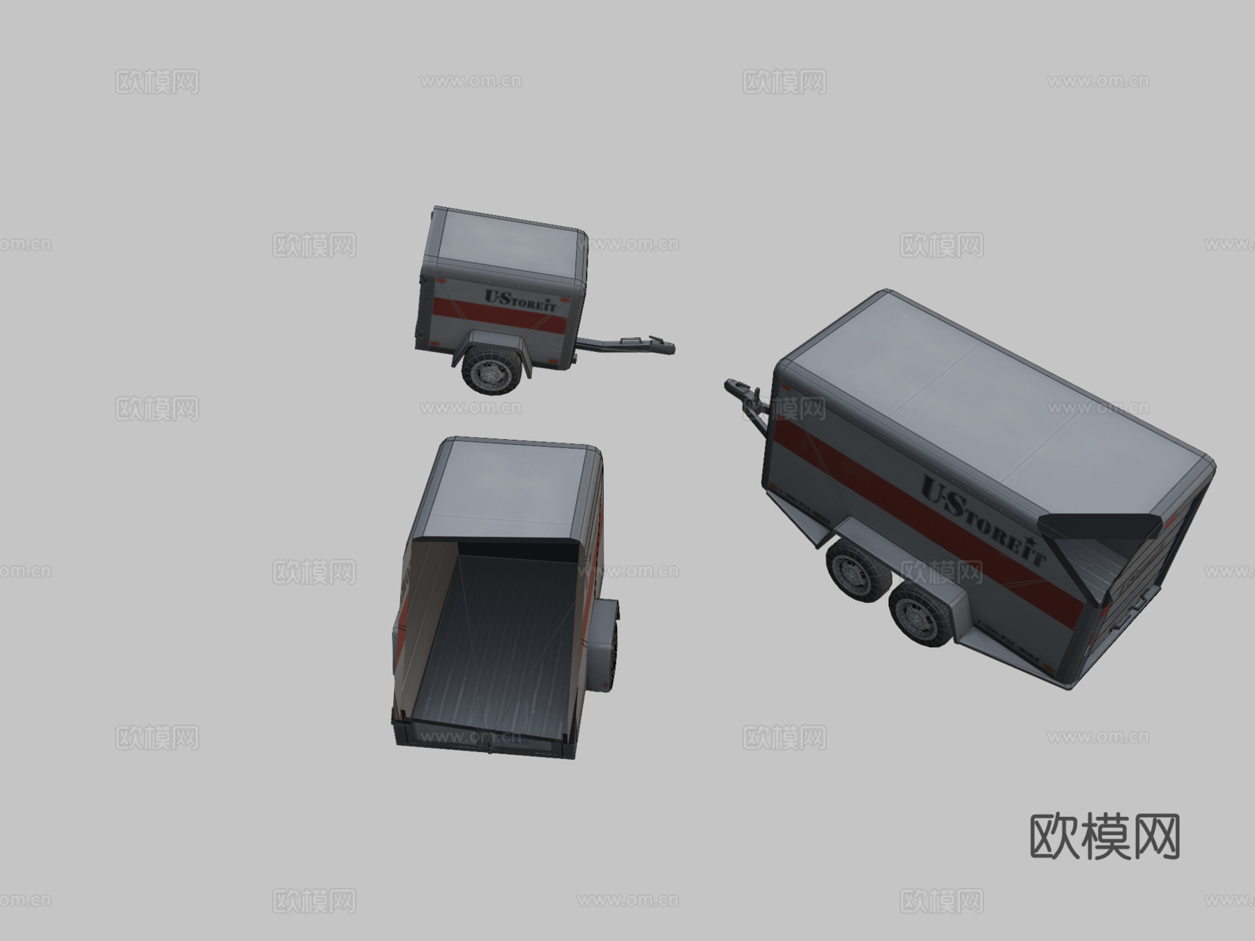 货物拖车3d模型下载（渲染图2）