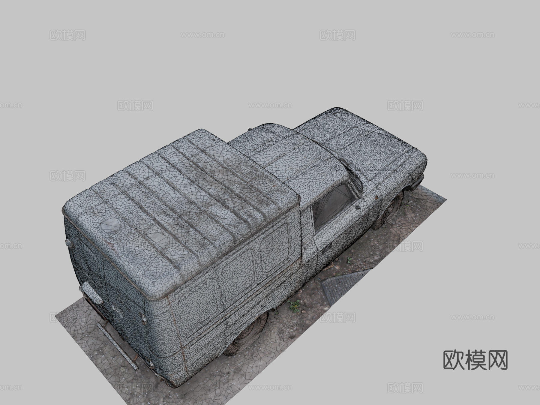 废弃苏联汽车—伊日-2715=馅饼=3d模型下载（渲染图2）