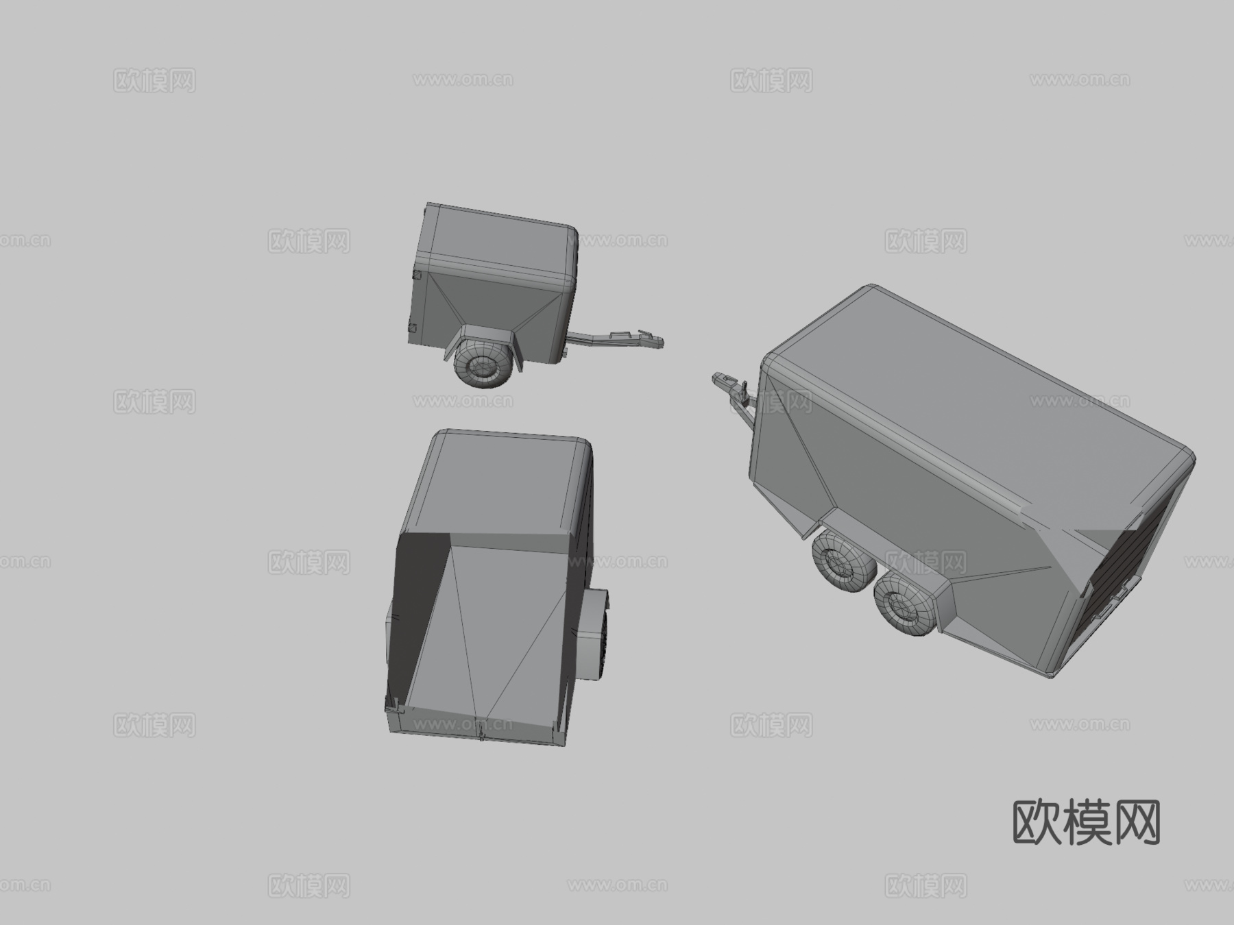 货物拖车3d模型下载（渲染图3）