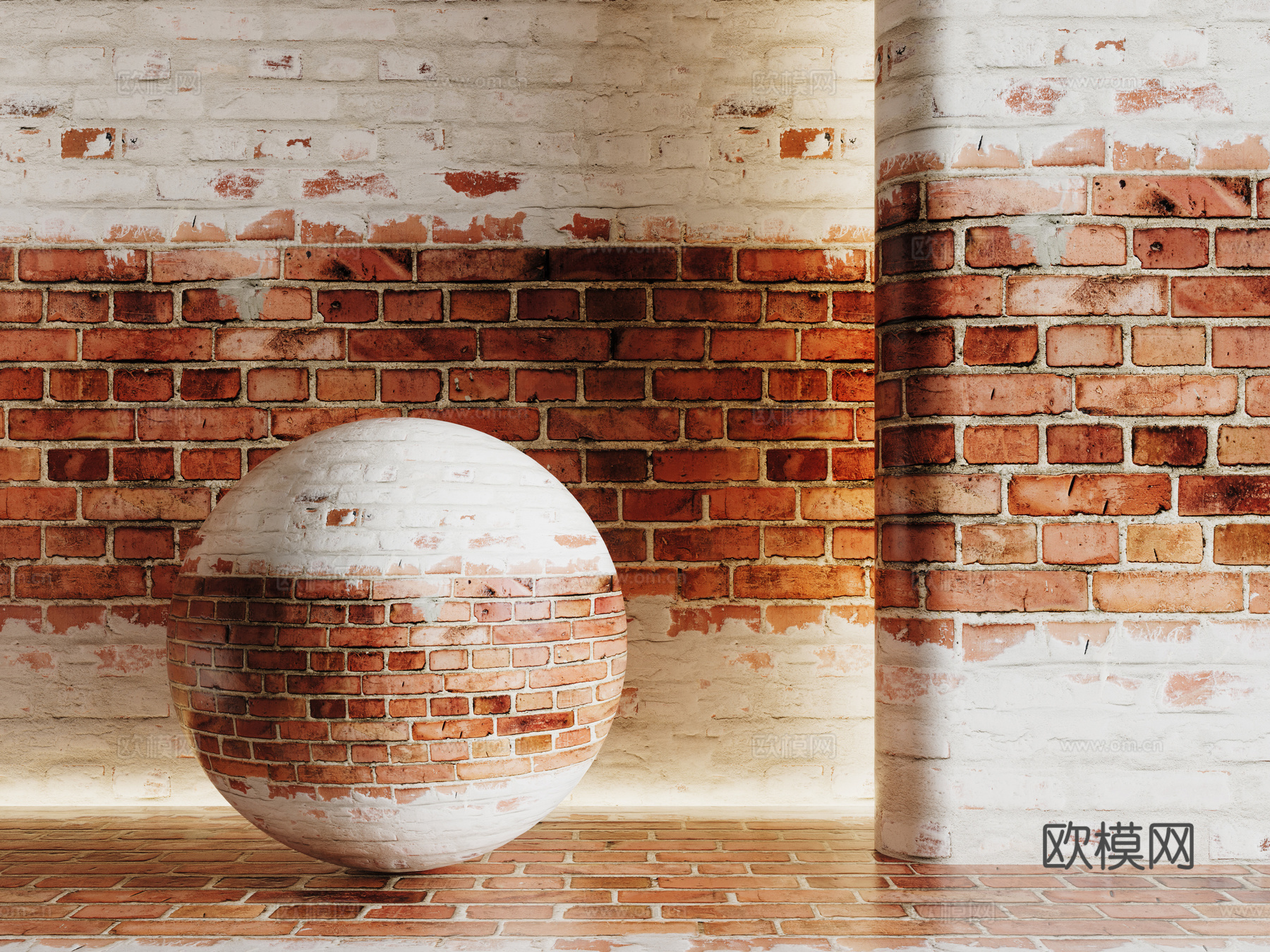 现代砖墙 青石砖墙 脏旧砖墙 仿古砖墙 工业砖墙su模型