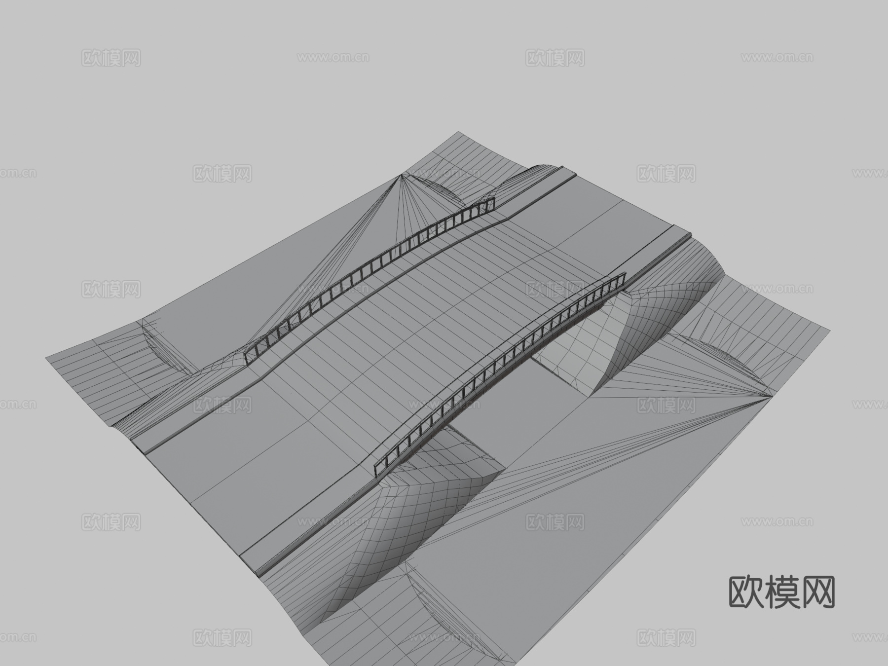 美国公路桥3d模型下载（渲染图3）