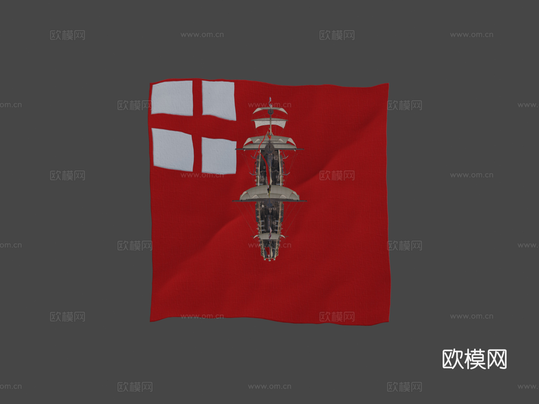 英国皇家海军决心号3d模型下载（渲染图7）