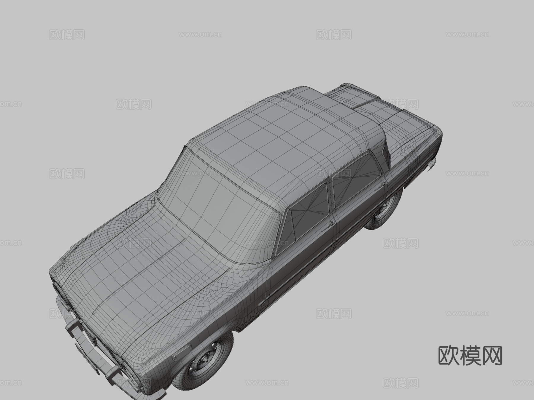 生锈的阿尔法罗密欧旧车3d模型下载（渲染图3）
