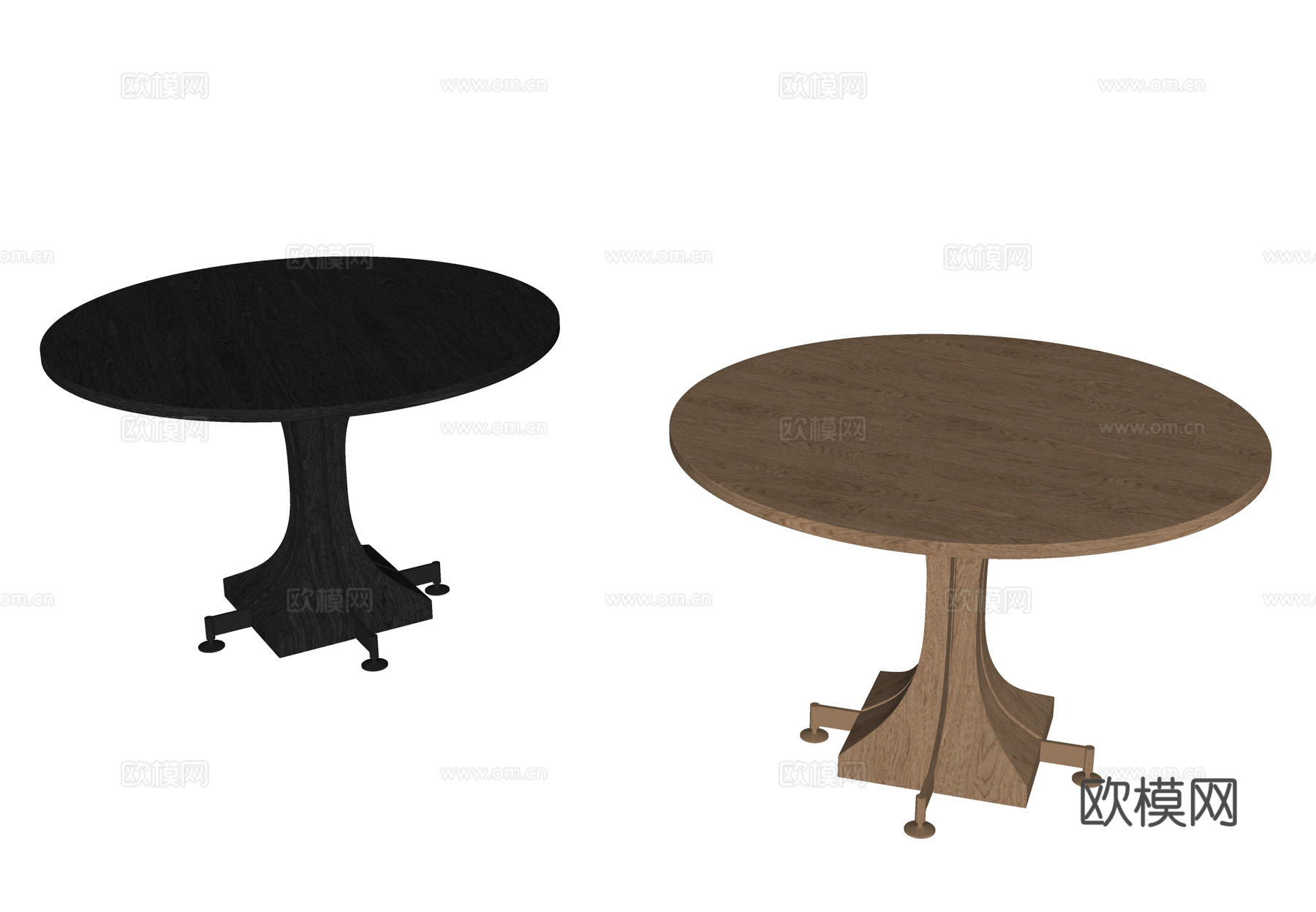 现代圆形餐桌su模型