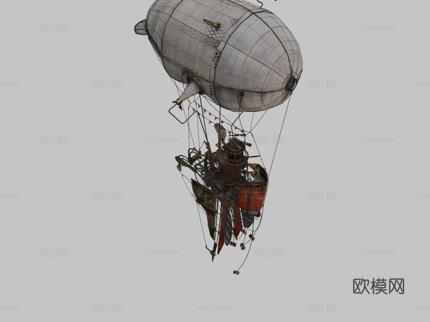 幻想飞艇3d模型下载（渲染图2）