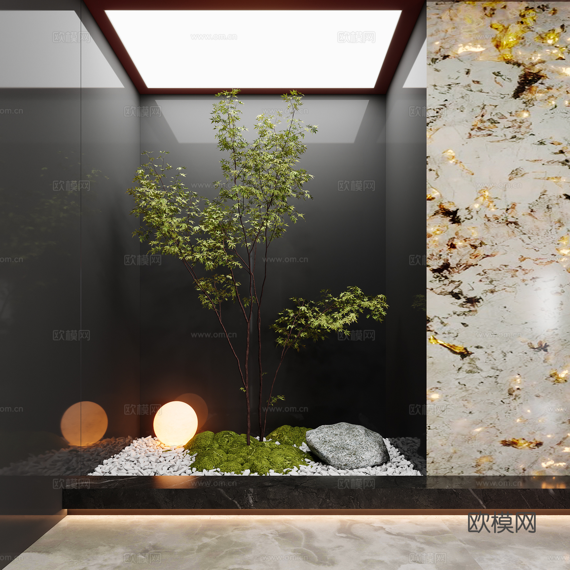 现代室内景观造景su模型