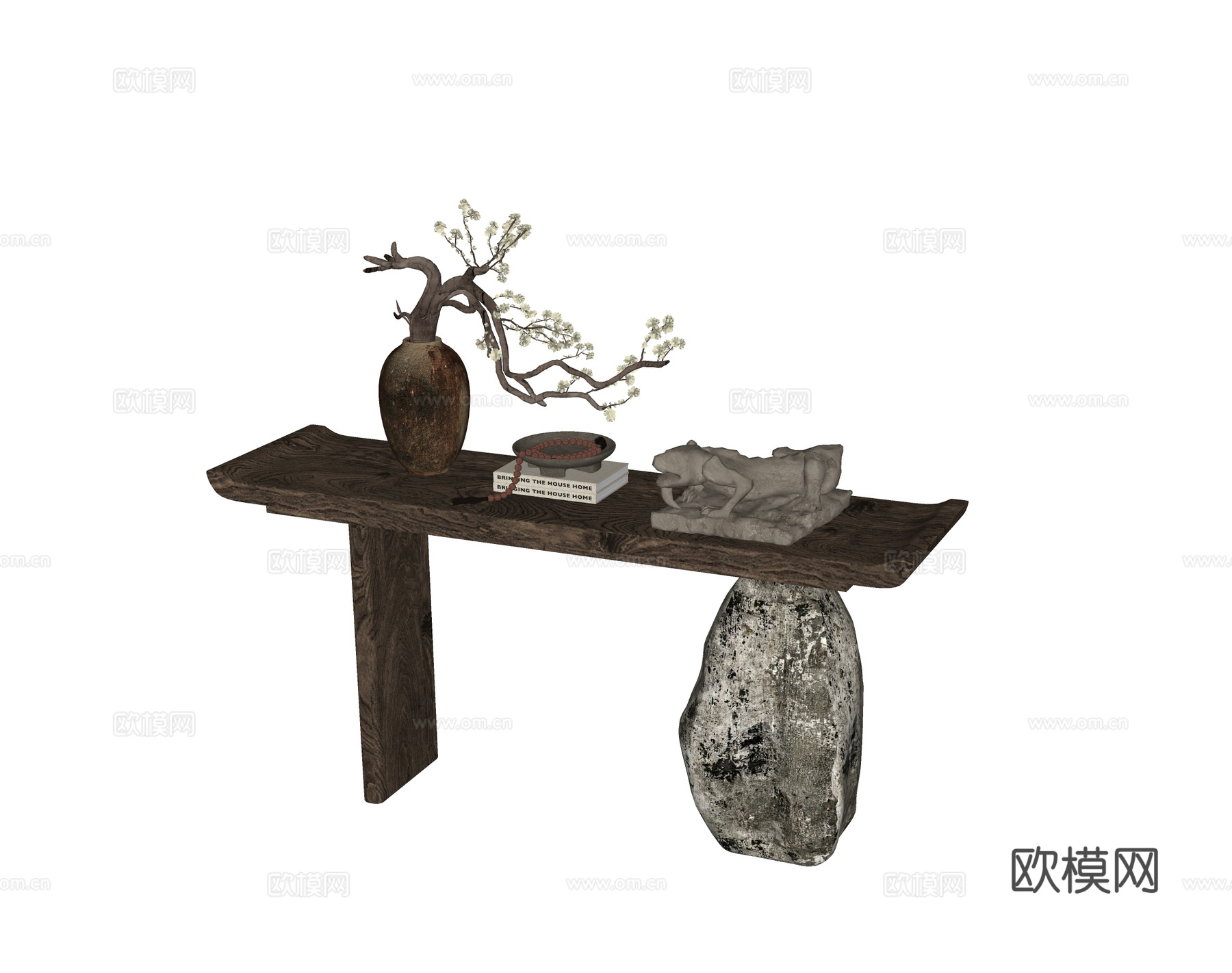 现代端景台su模型