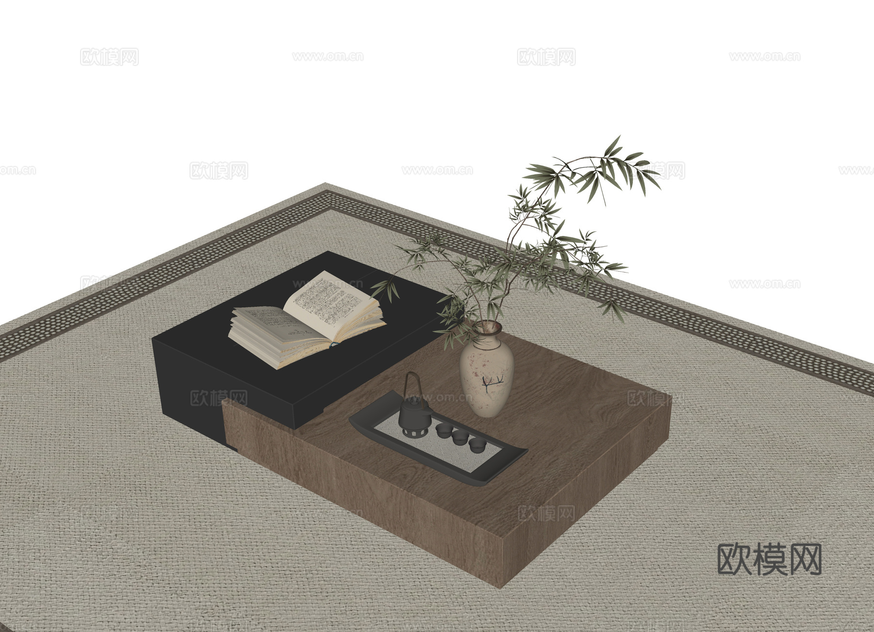 现代茶几su模型