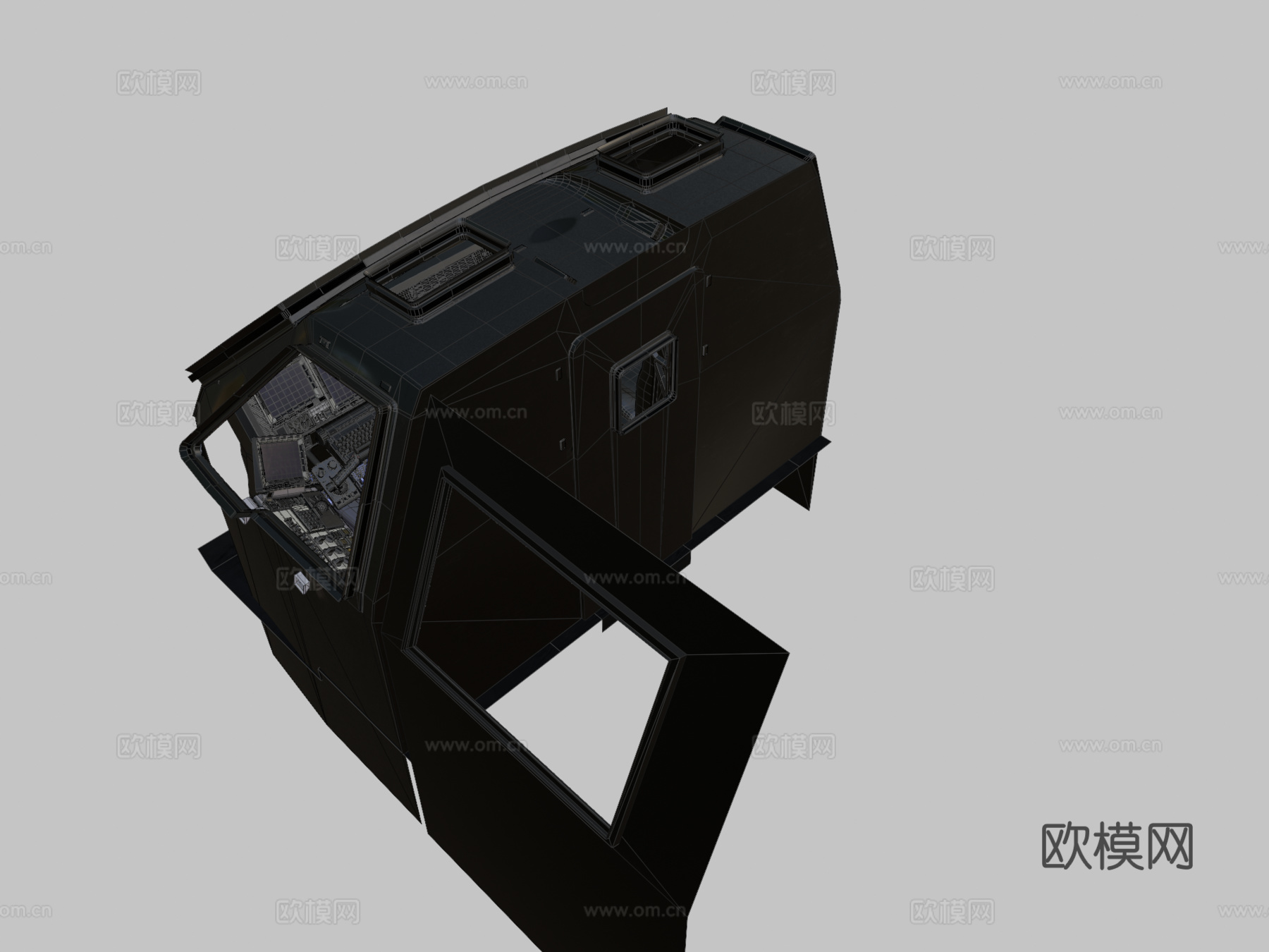 木蛇驾驶舱3d模型下载（渲染图2）