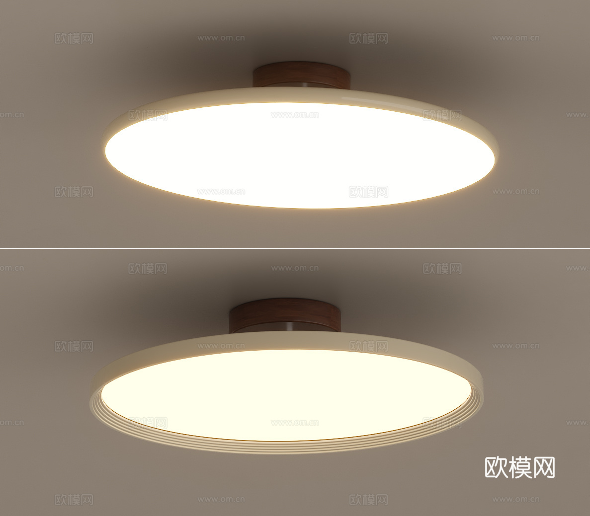 现代奶油吸顶灯su模型