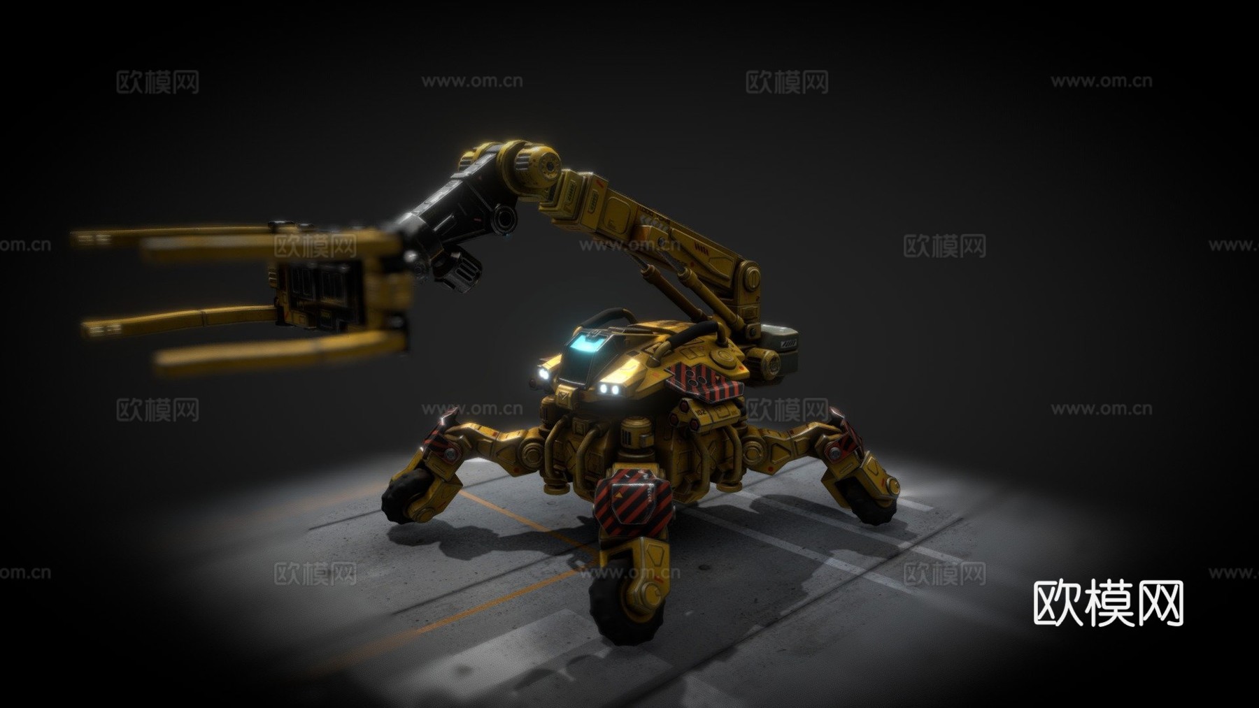 科幻起重机移动蜘蛛3d模型下载（渲染图1）