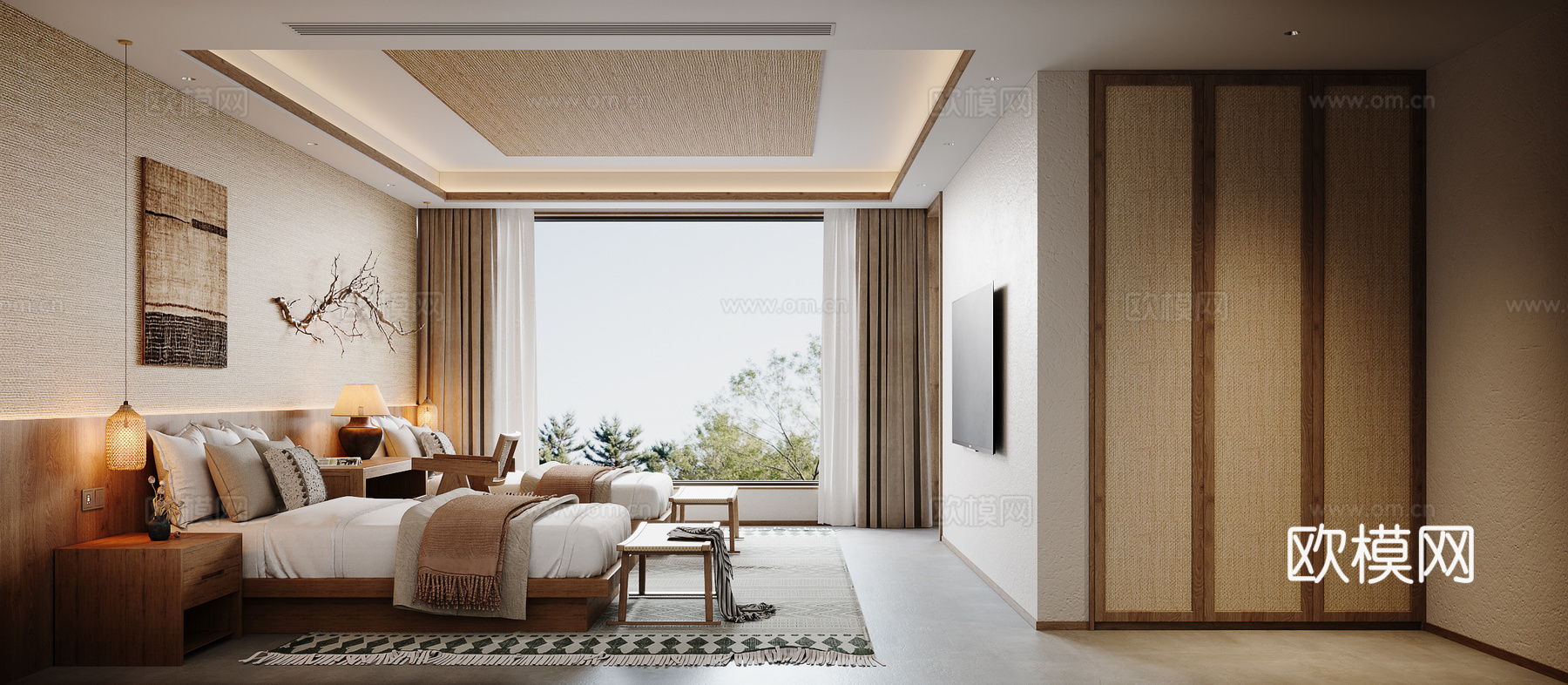 民宿标间su模型