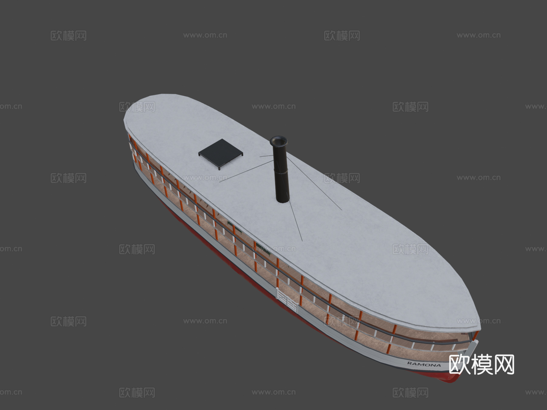 拉蒙娜蒸汽船3d模型下载（渲染图7）
