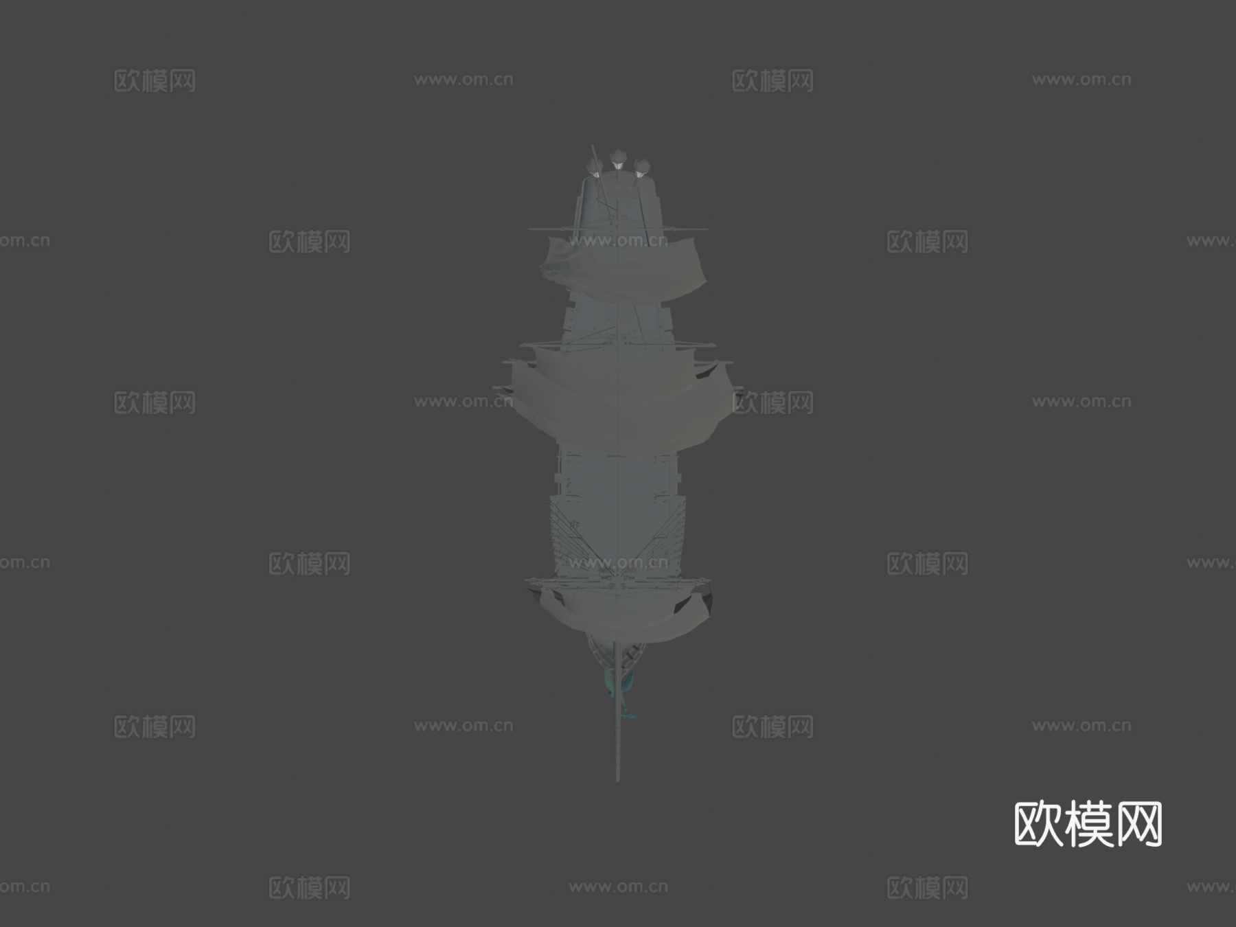 黑珍珠号船3d模型下载（渲染图5）