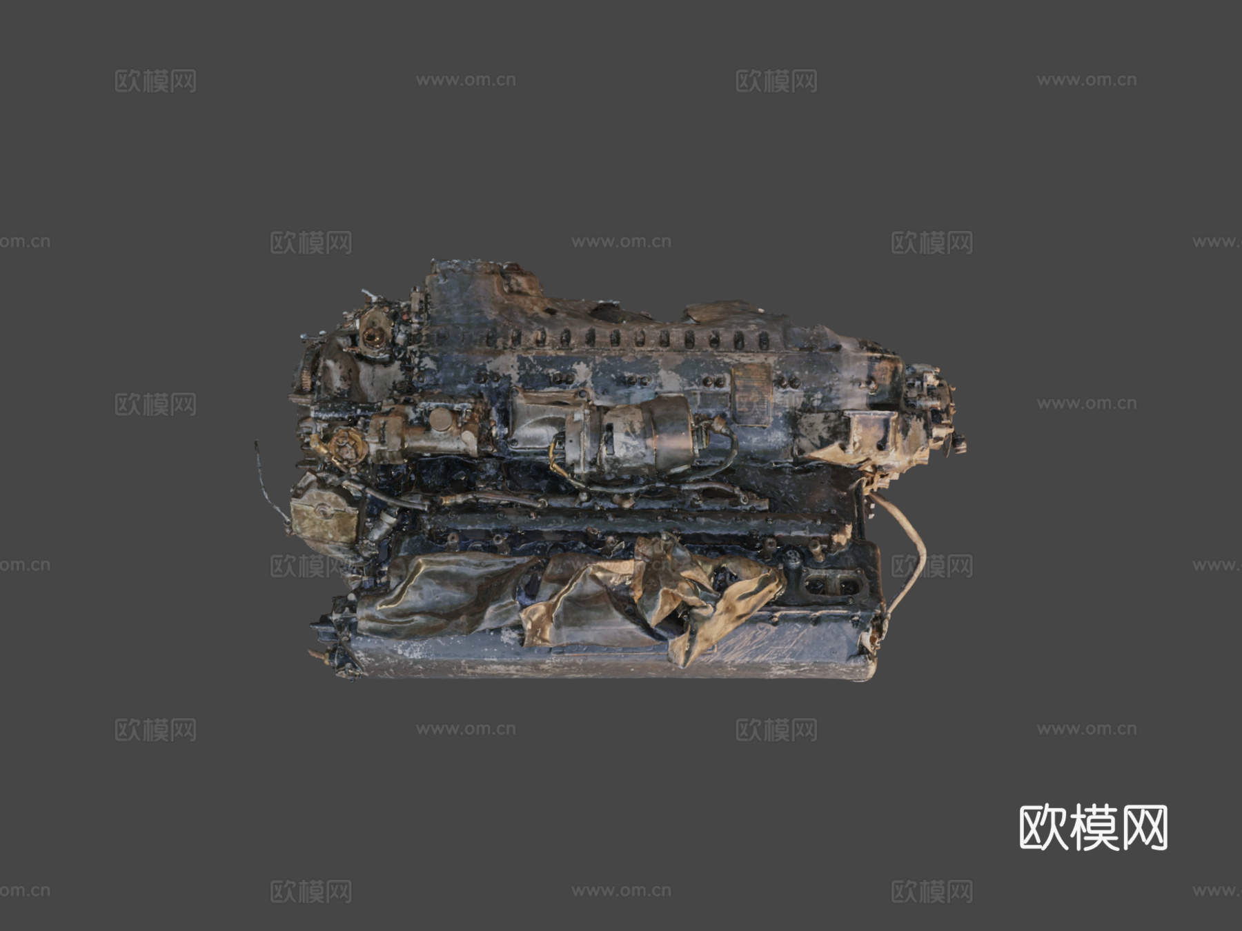 梅林发动机3d模型下载（渲染图6）